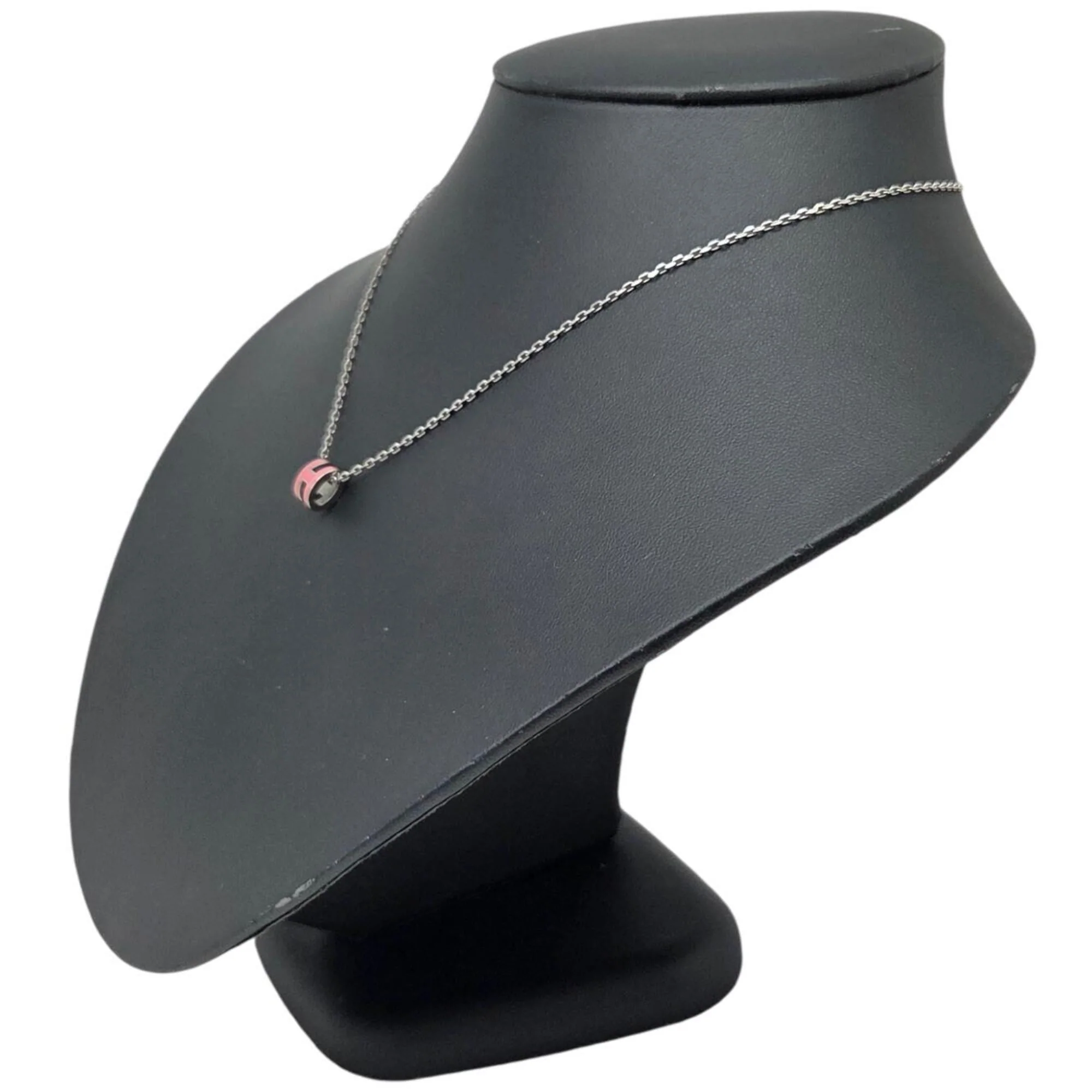 Pop Ash Pendant Necklace Metal Pink and Silver Mini - Image 4