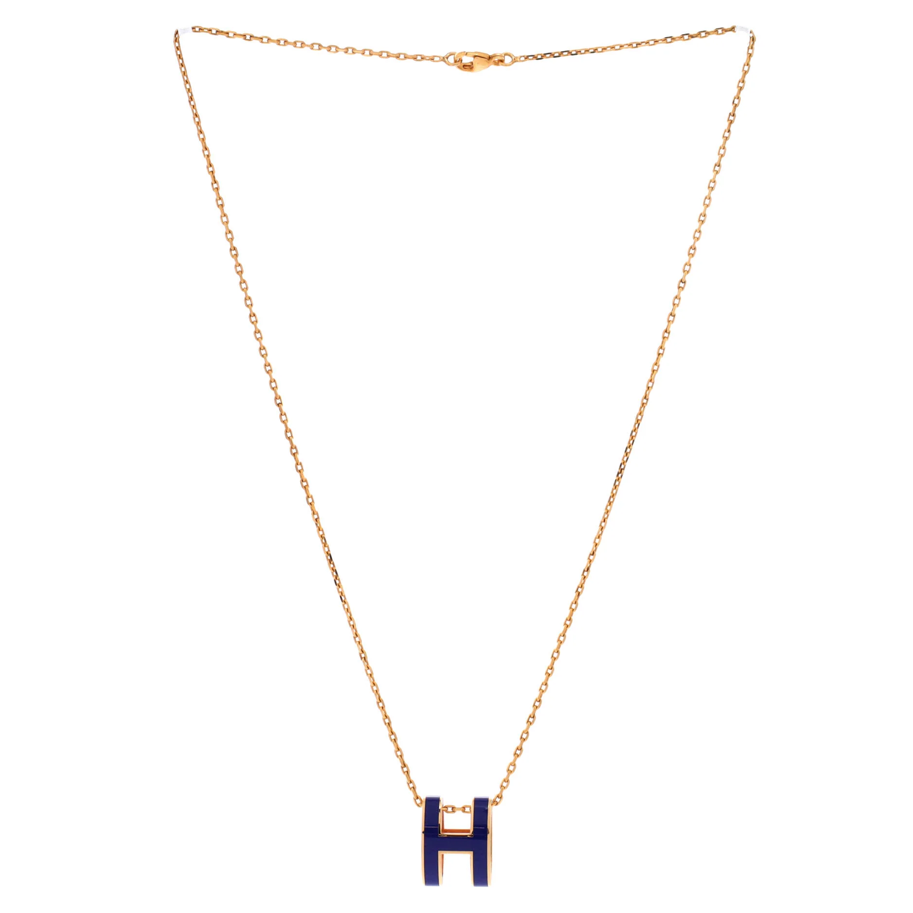 Pop H Pendant Chain Necklace Metal and Enamel - Image 2