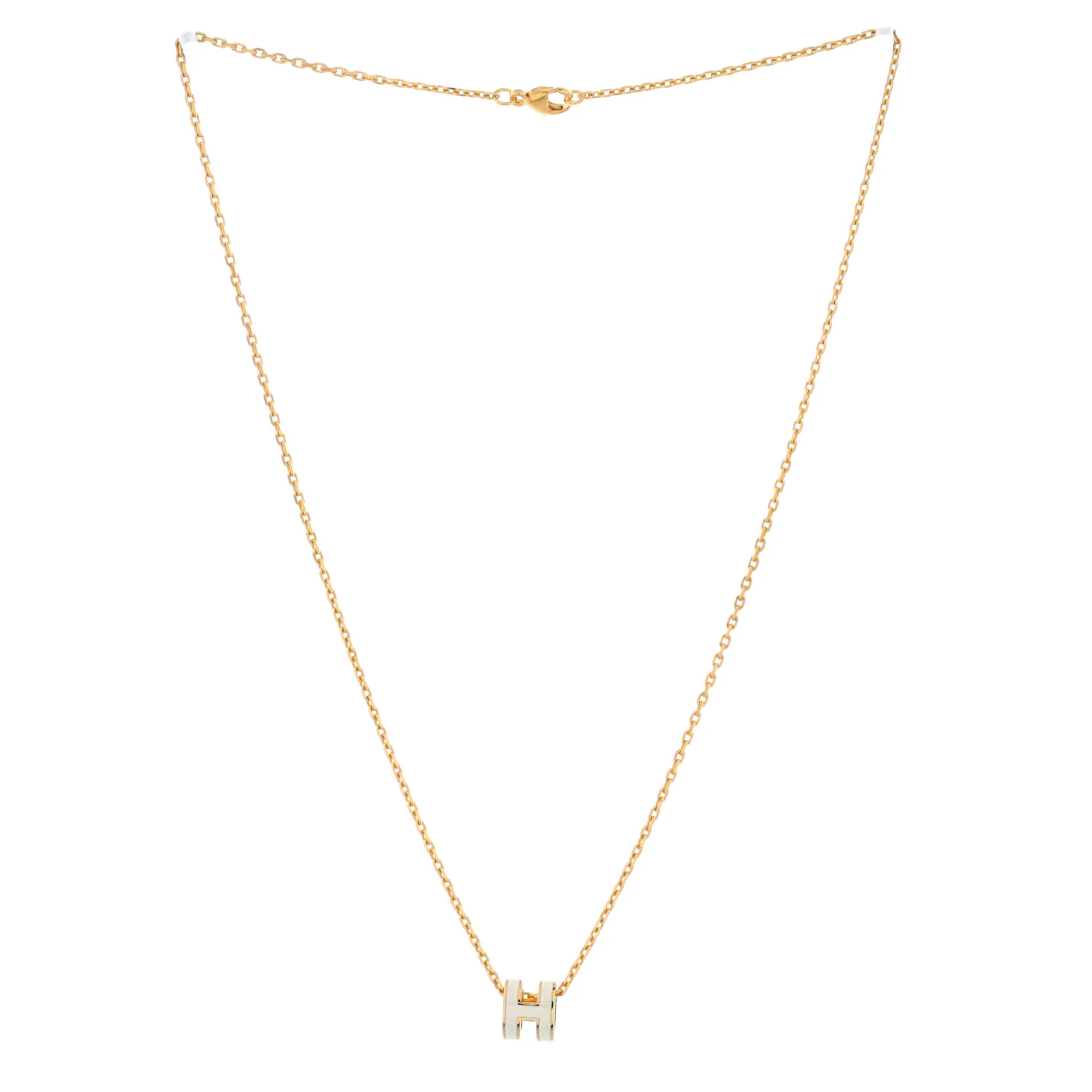 Pop H Pendant Chain Necklace Metal and Enamel Mini - Image 2