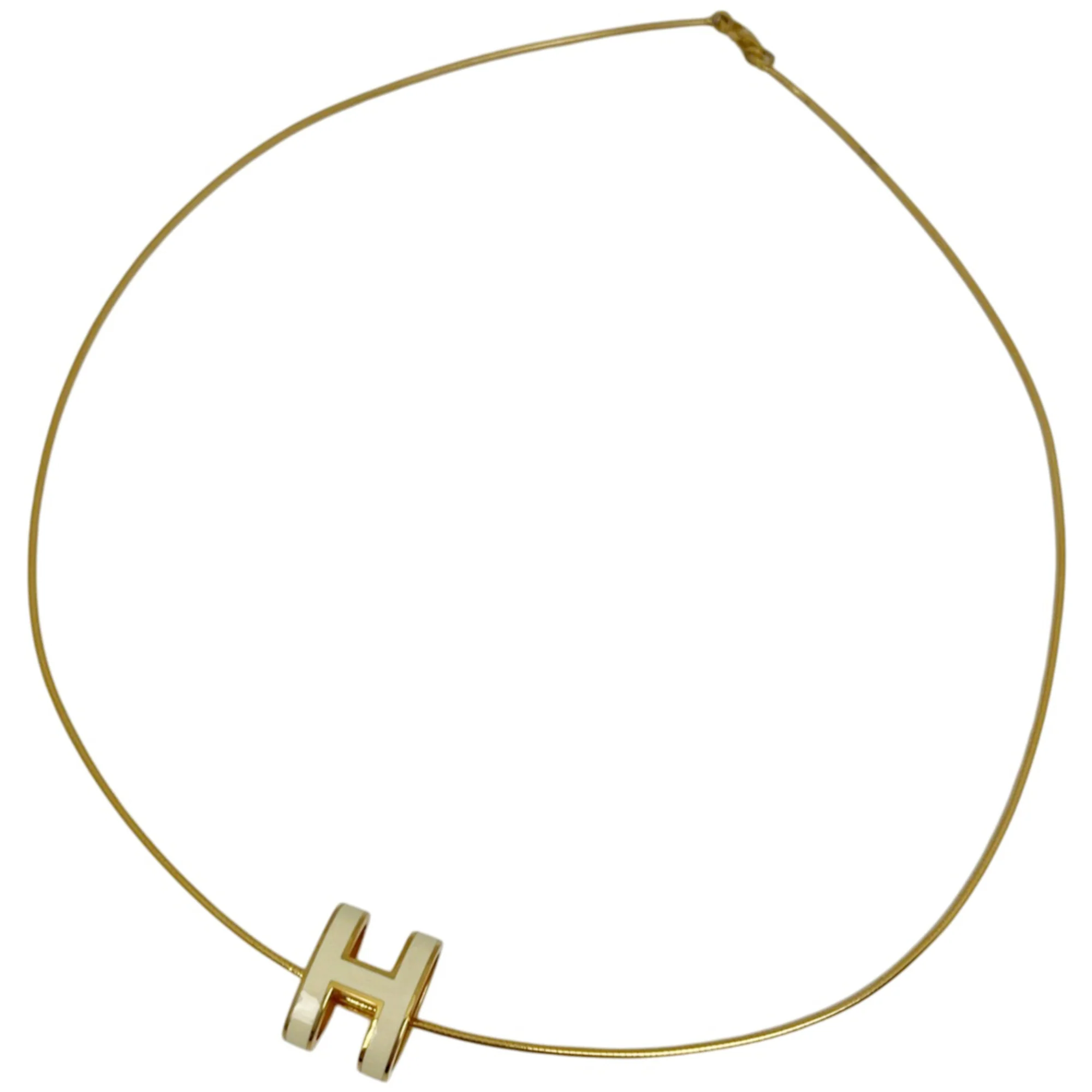Pop H Pendant Necklace Gold-Tone Metal
