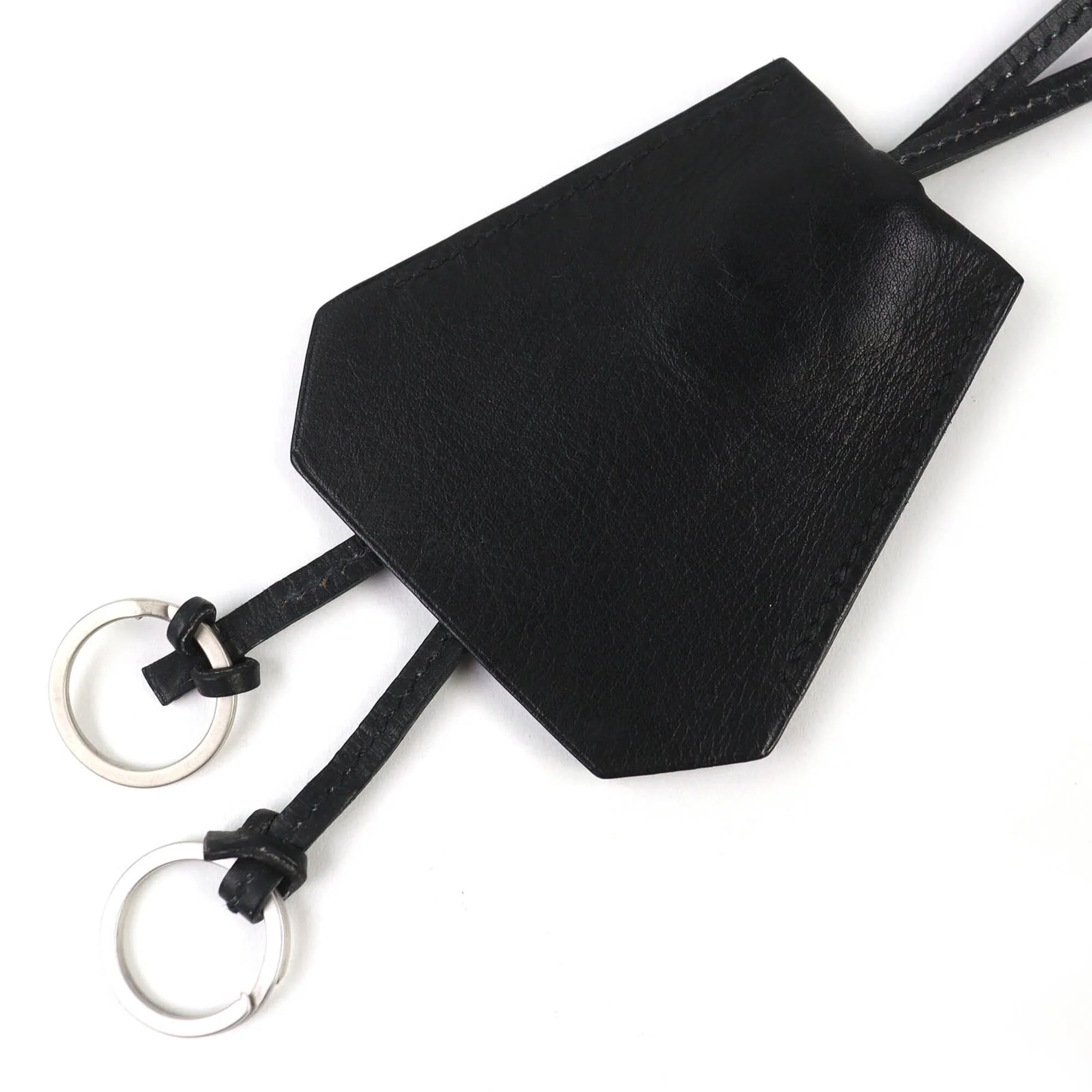 Vintage Pendant Necklace Leather Black