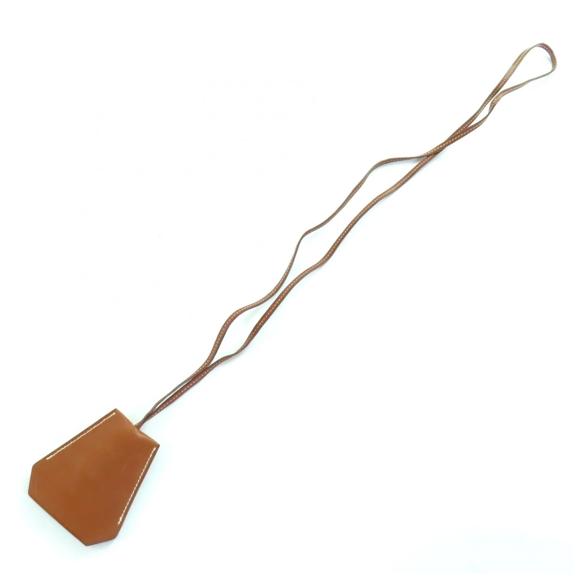 Vintage Pendant Necklace Leather Brown - Image 4
