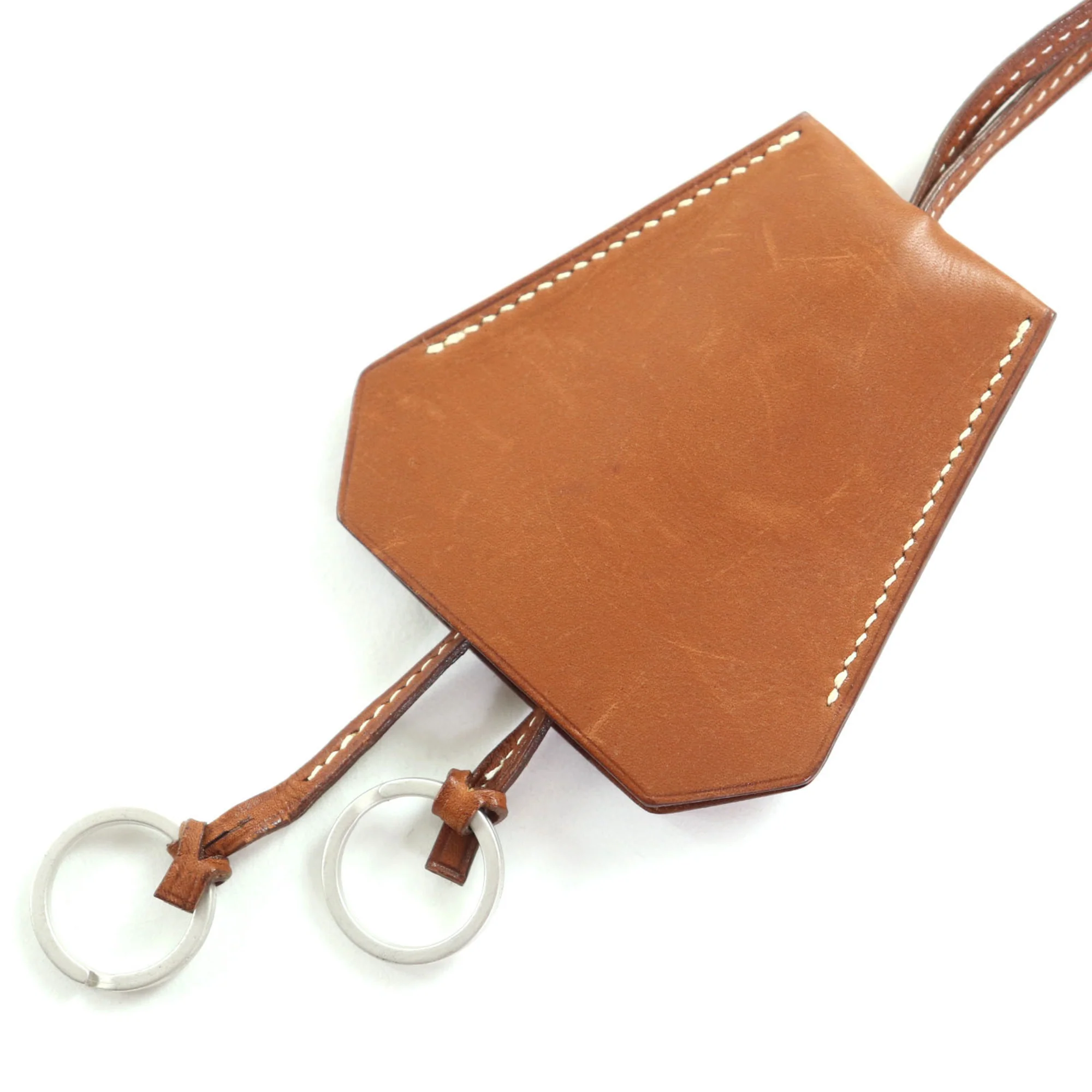 Vintage Pendant Necklace Leather Brown - Image 6