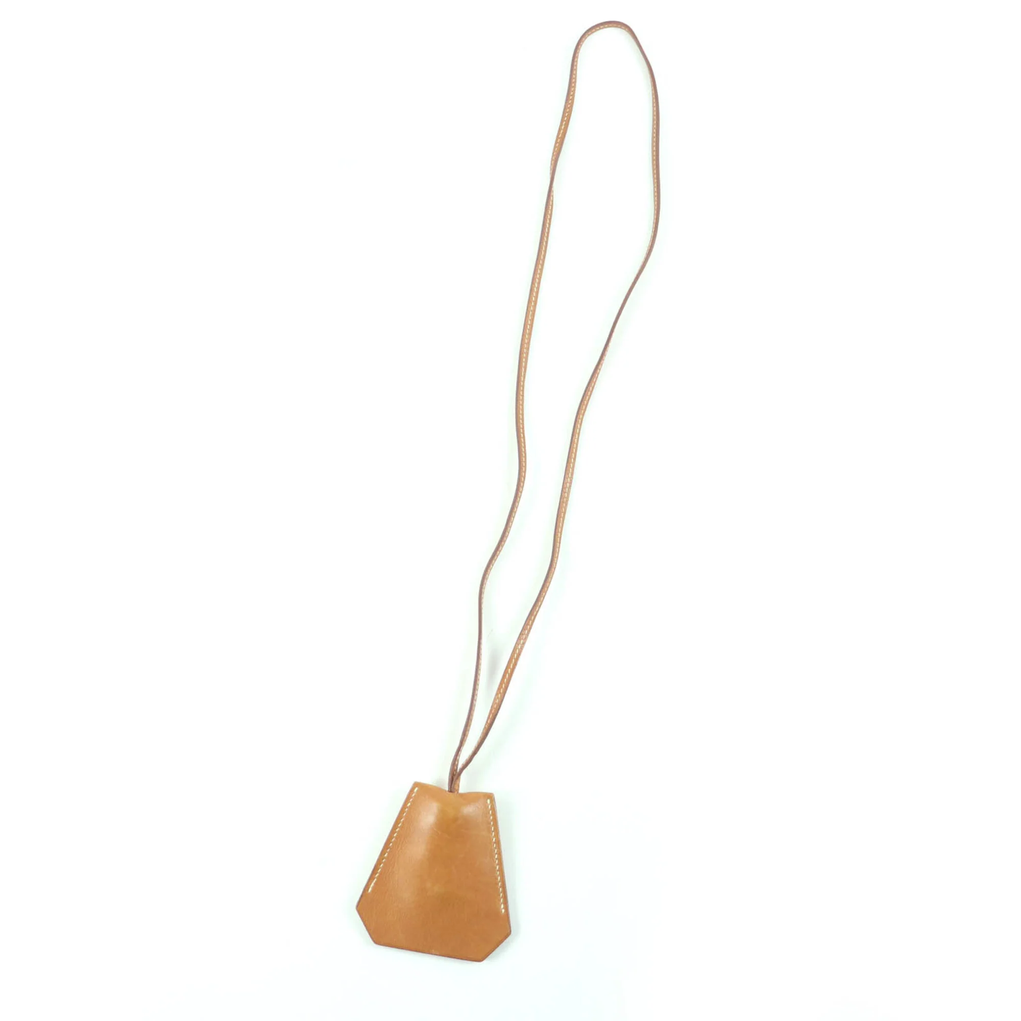 Vintage Pendant Necklace Leather Brown