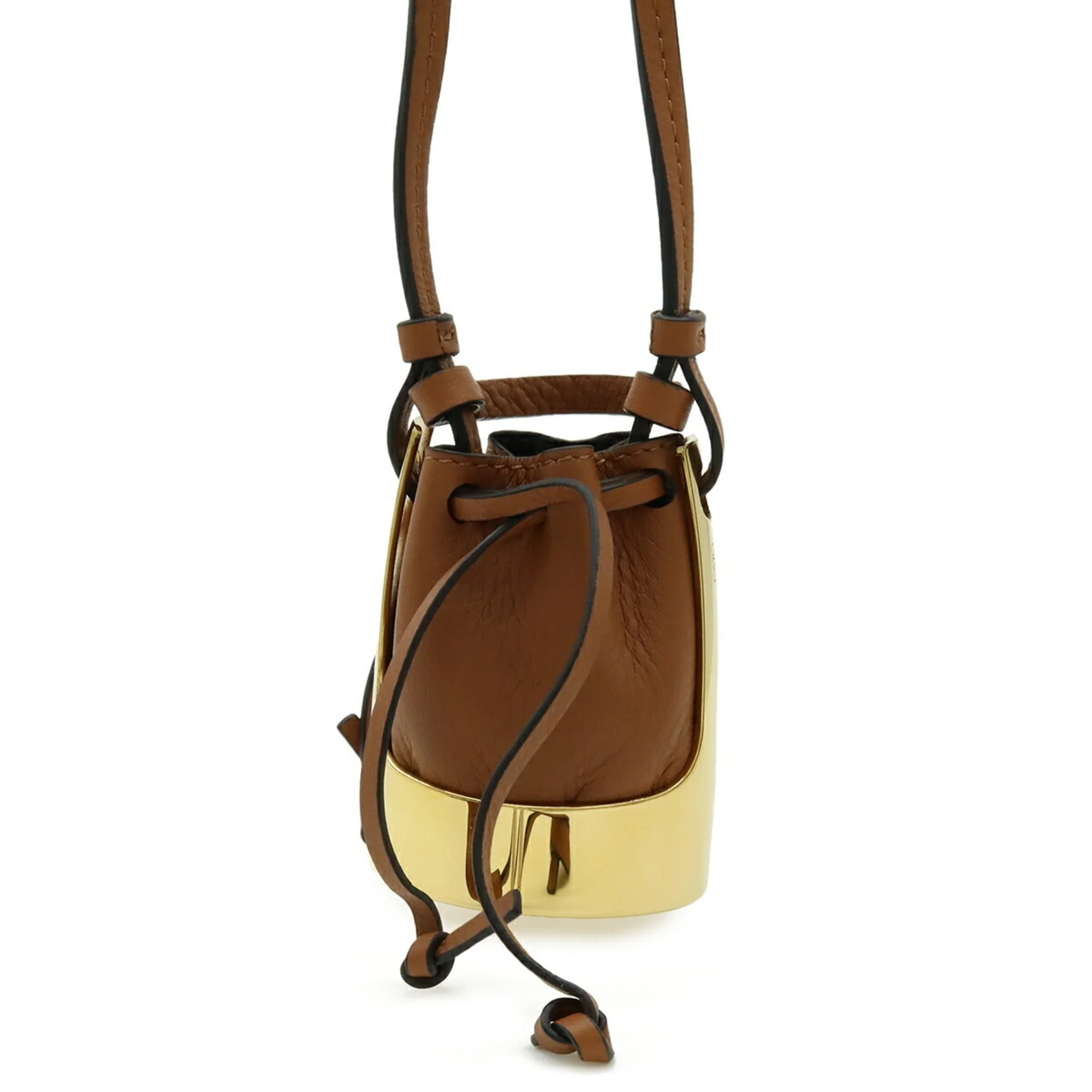 Balloon Bag Pendant Necklace Leather Brown - Image 2