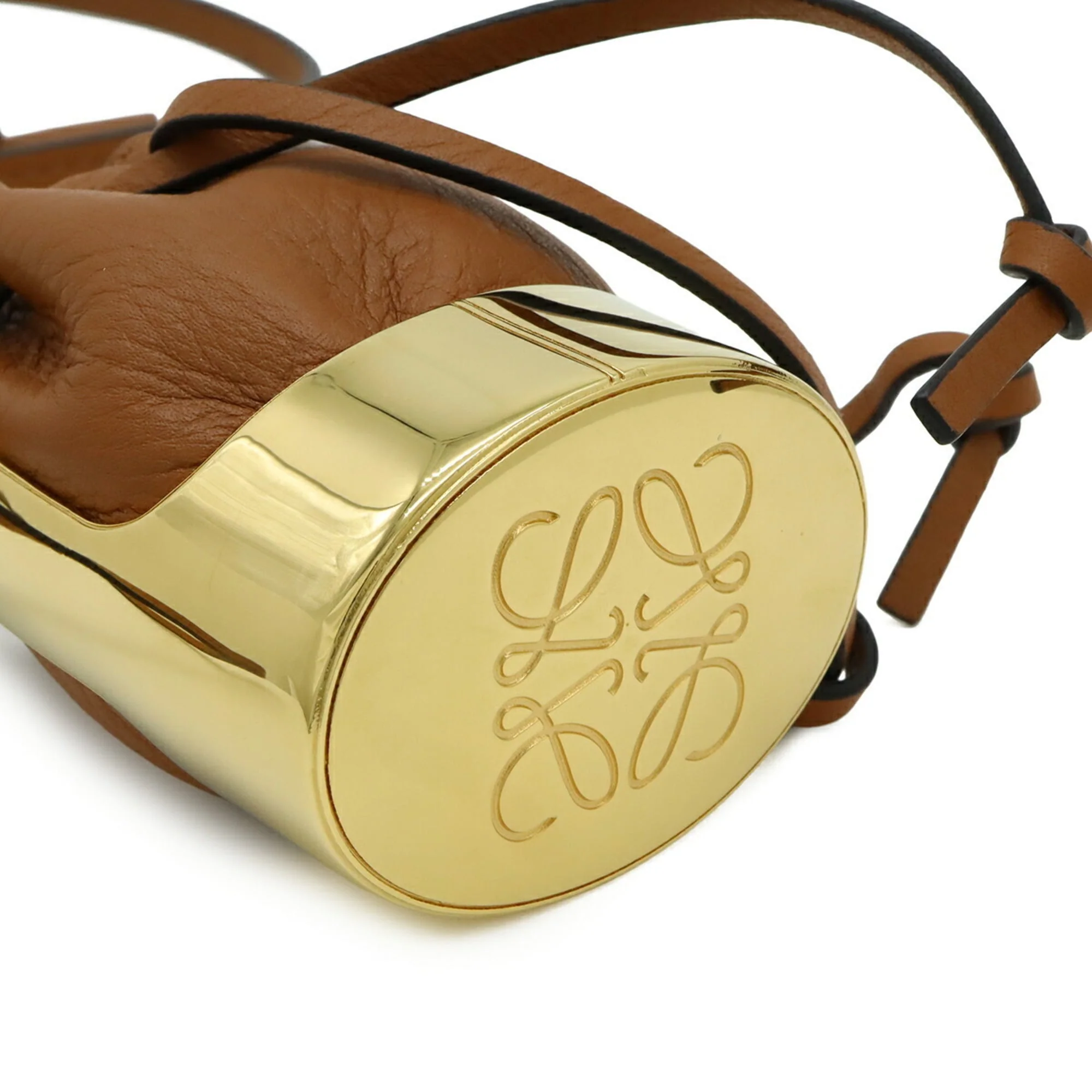 Balloon Bag Pendant Necklace Leather Brown - Image 6