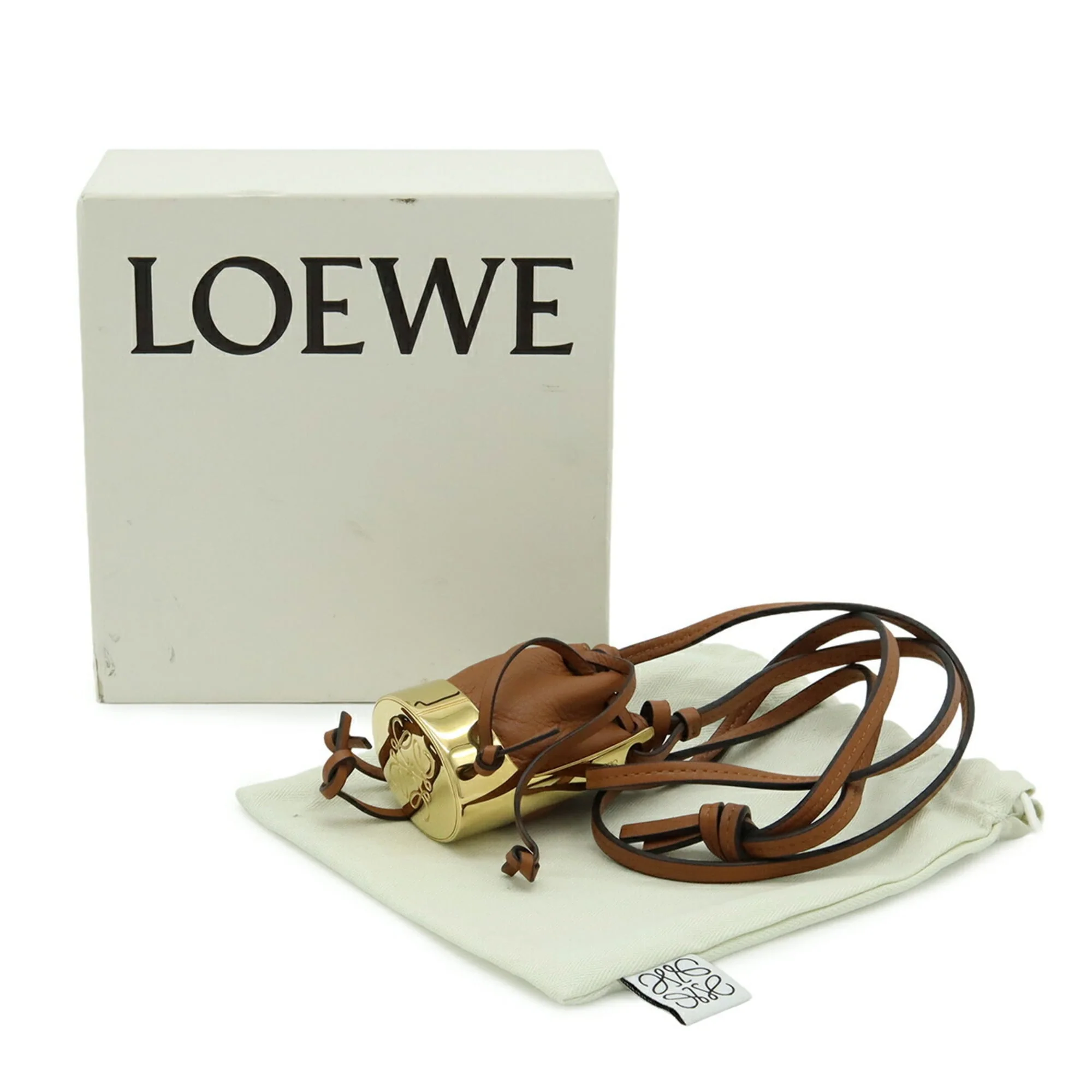 Balloon Bag Pendant Necklace Leather Brown - Image 9