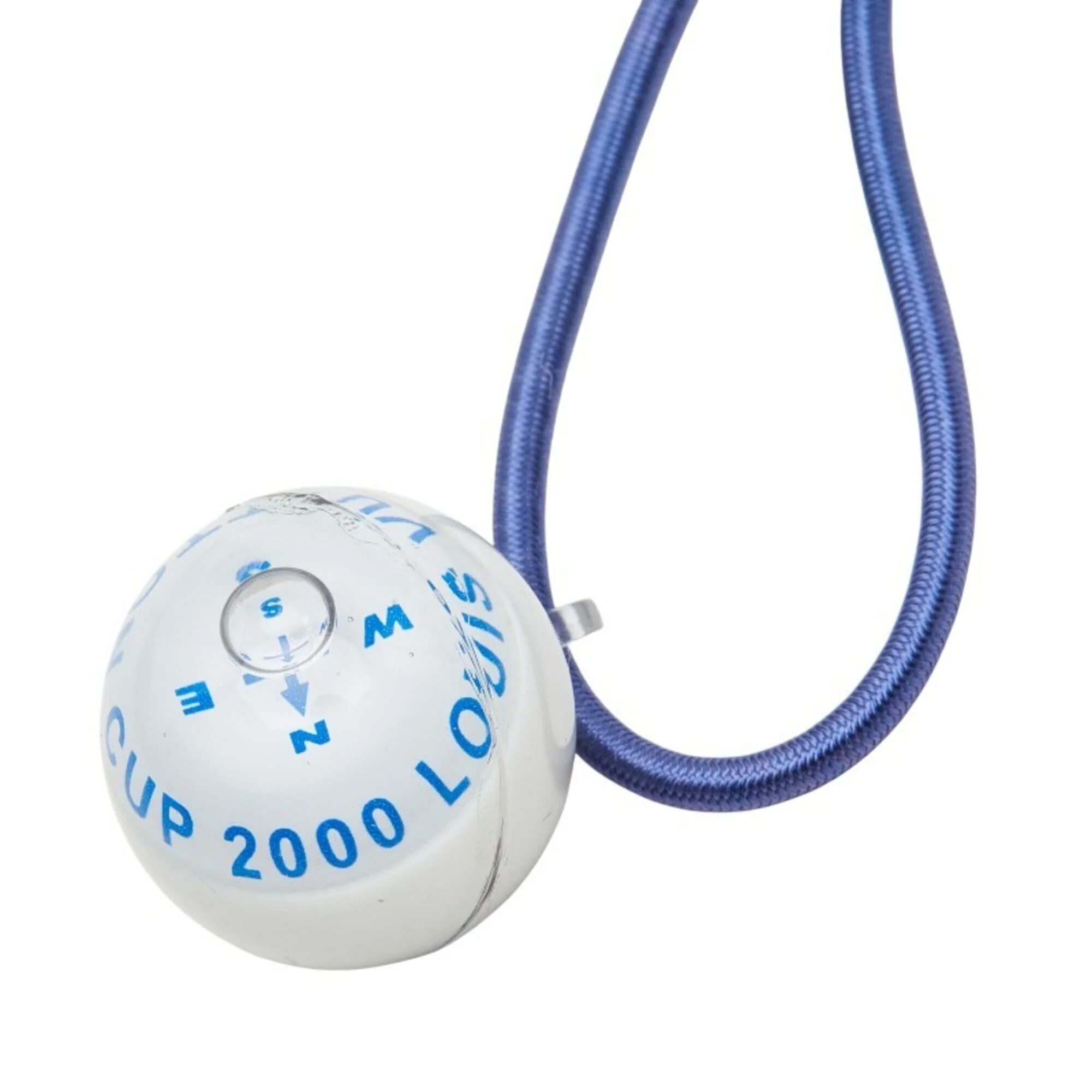 Compass Pendant Necklace Plastic and Rubber Blue and White