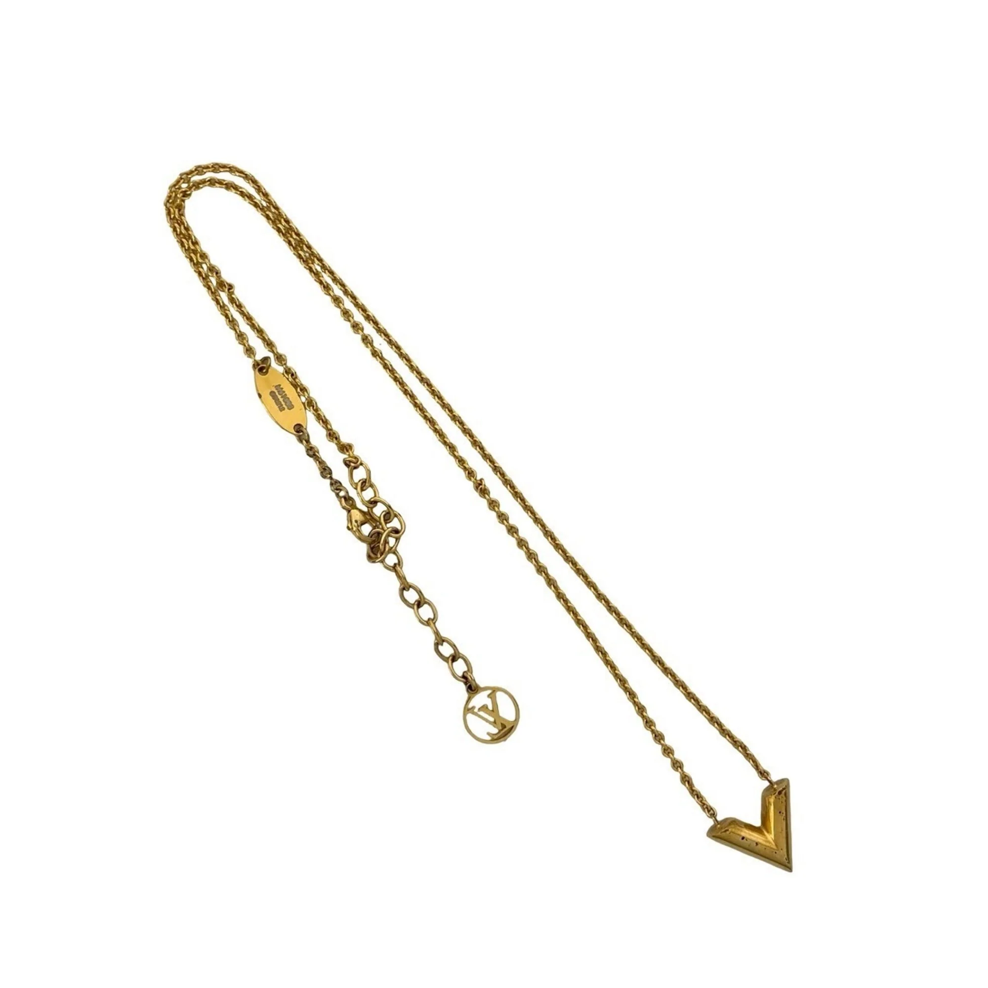 Essential V Motif Pendant Necklace Gold - Image 4