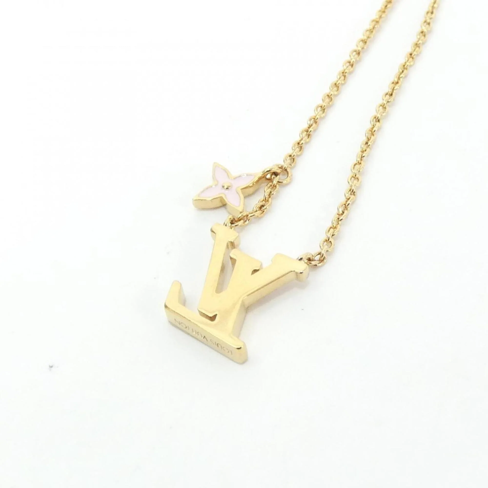 Iconic Enamel Pendant Necklace Gold Pink - Image 4