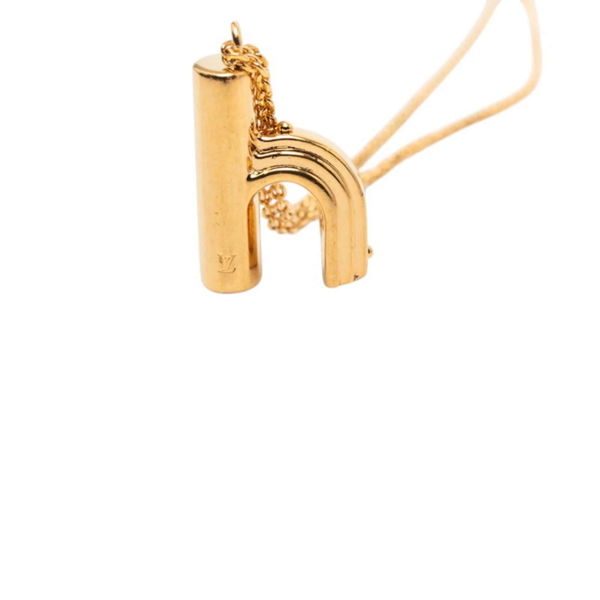 Initial H Pendant Necklace Gold - Image 5