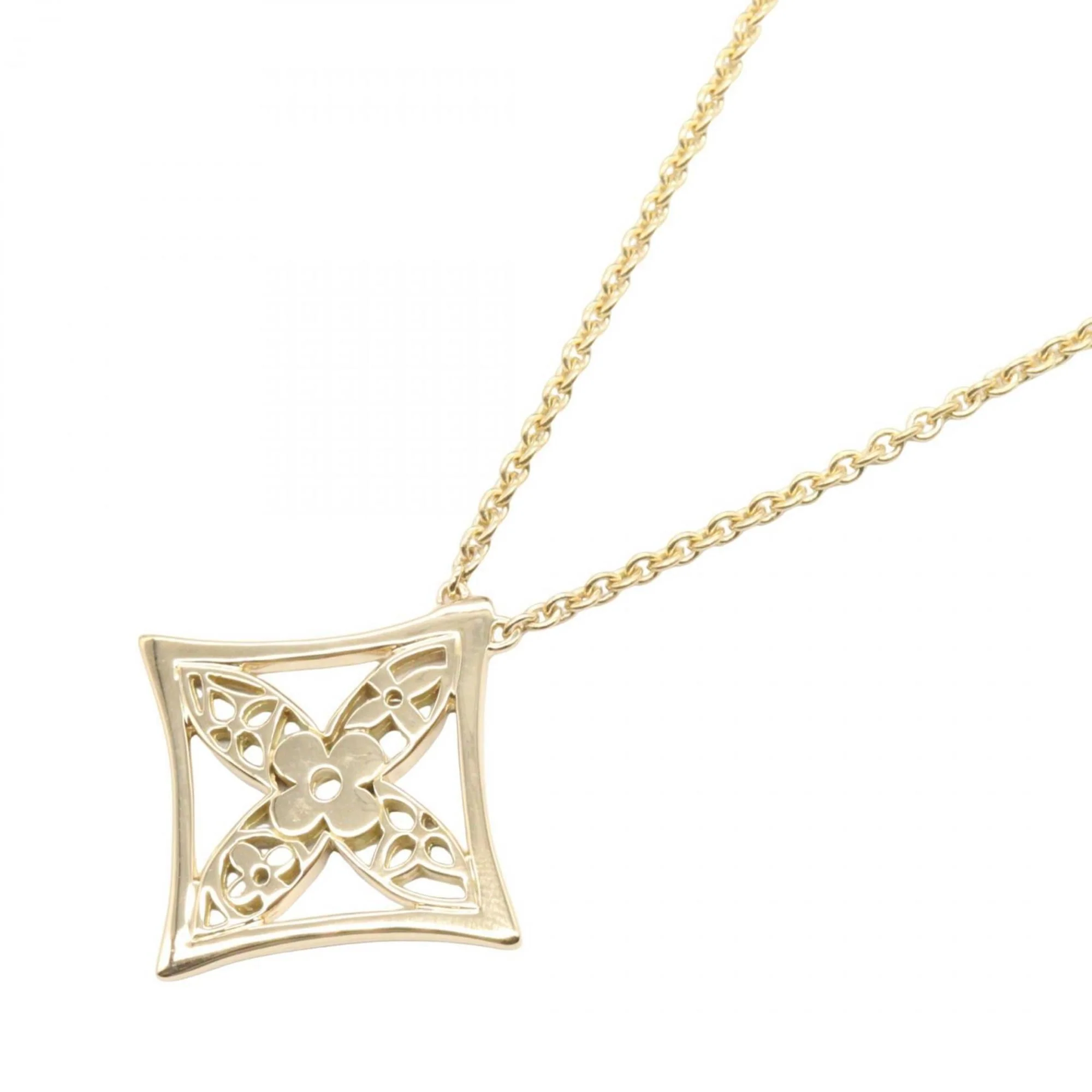 Monogram Pendant Necklace 18K Yellow Gold