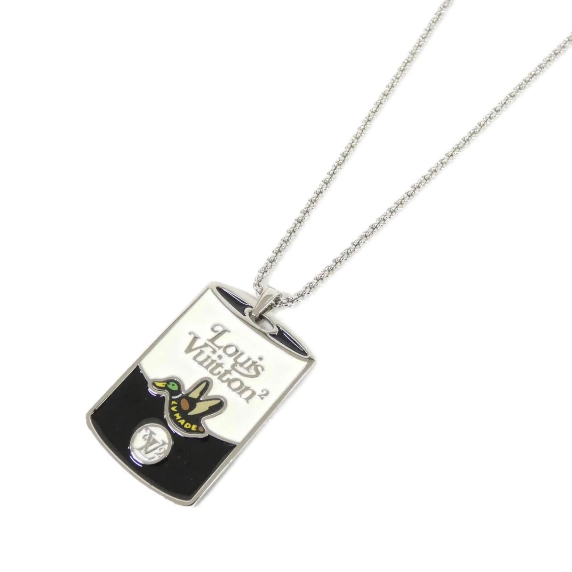 Pendant Necklace Black and Silver