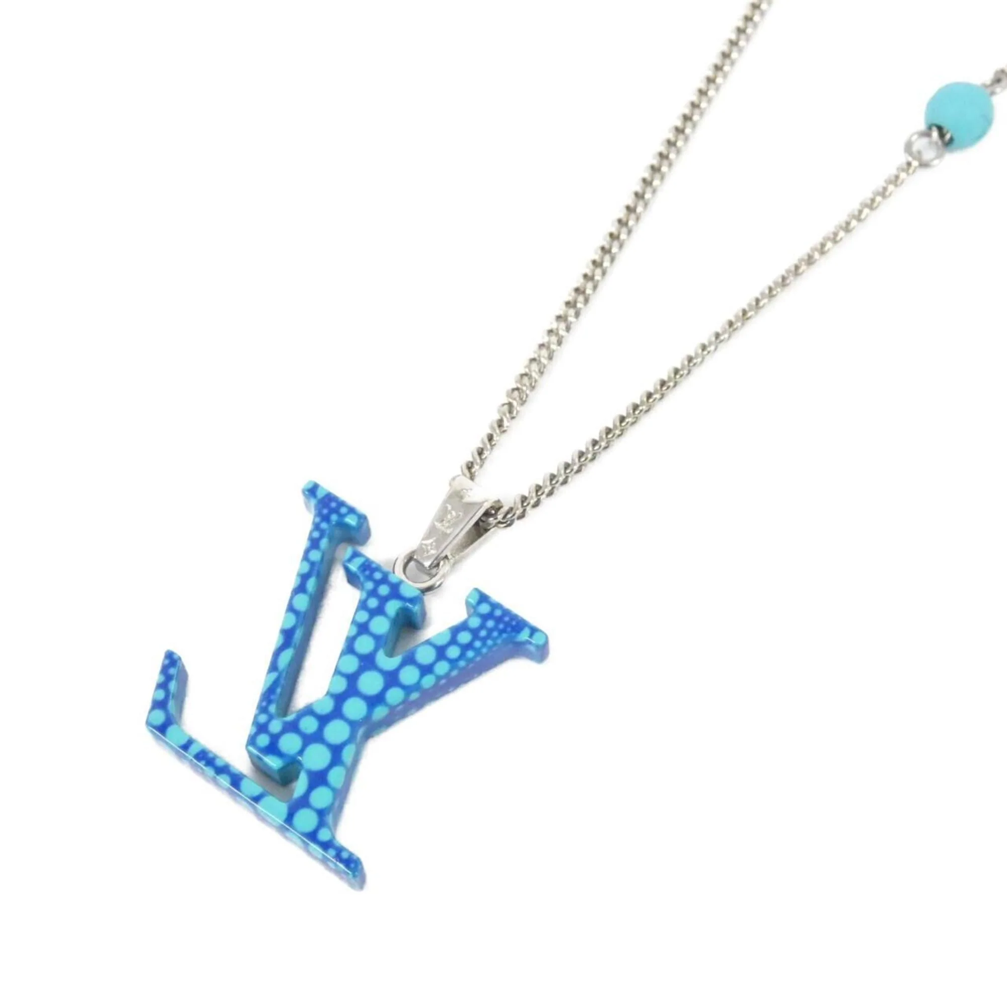 Pendant Necklace Blue Silver Pumpkin - Image 3