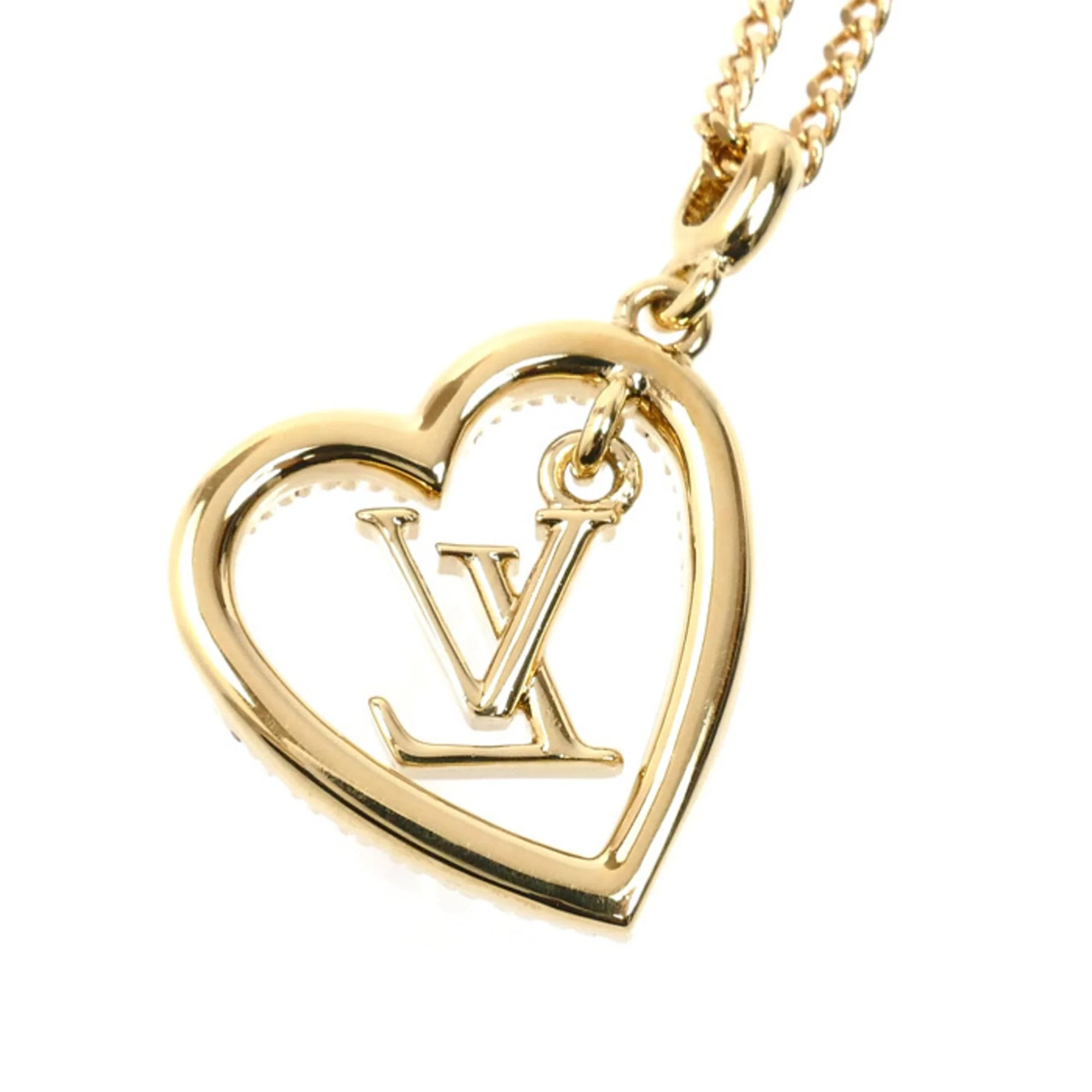 Pendant Necklace Gold and Rhinestone - Image 2