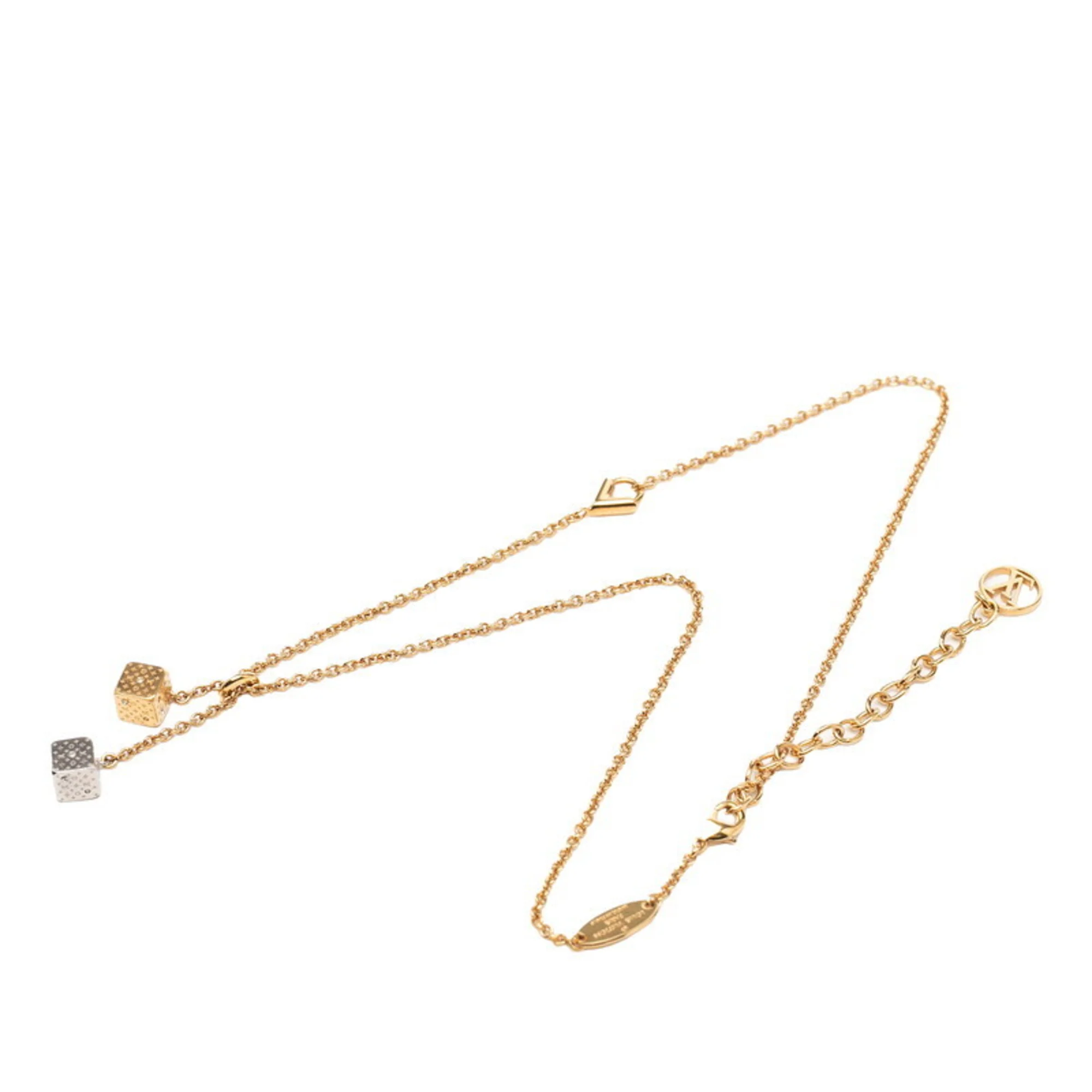 Pendant Necklace Gold and Rhinestone - Image 3