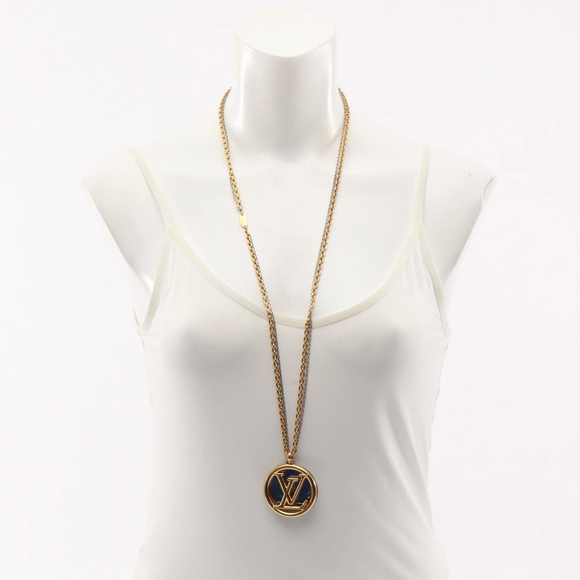 Pendant Necklace Gold and Stainless Steel - Image 6