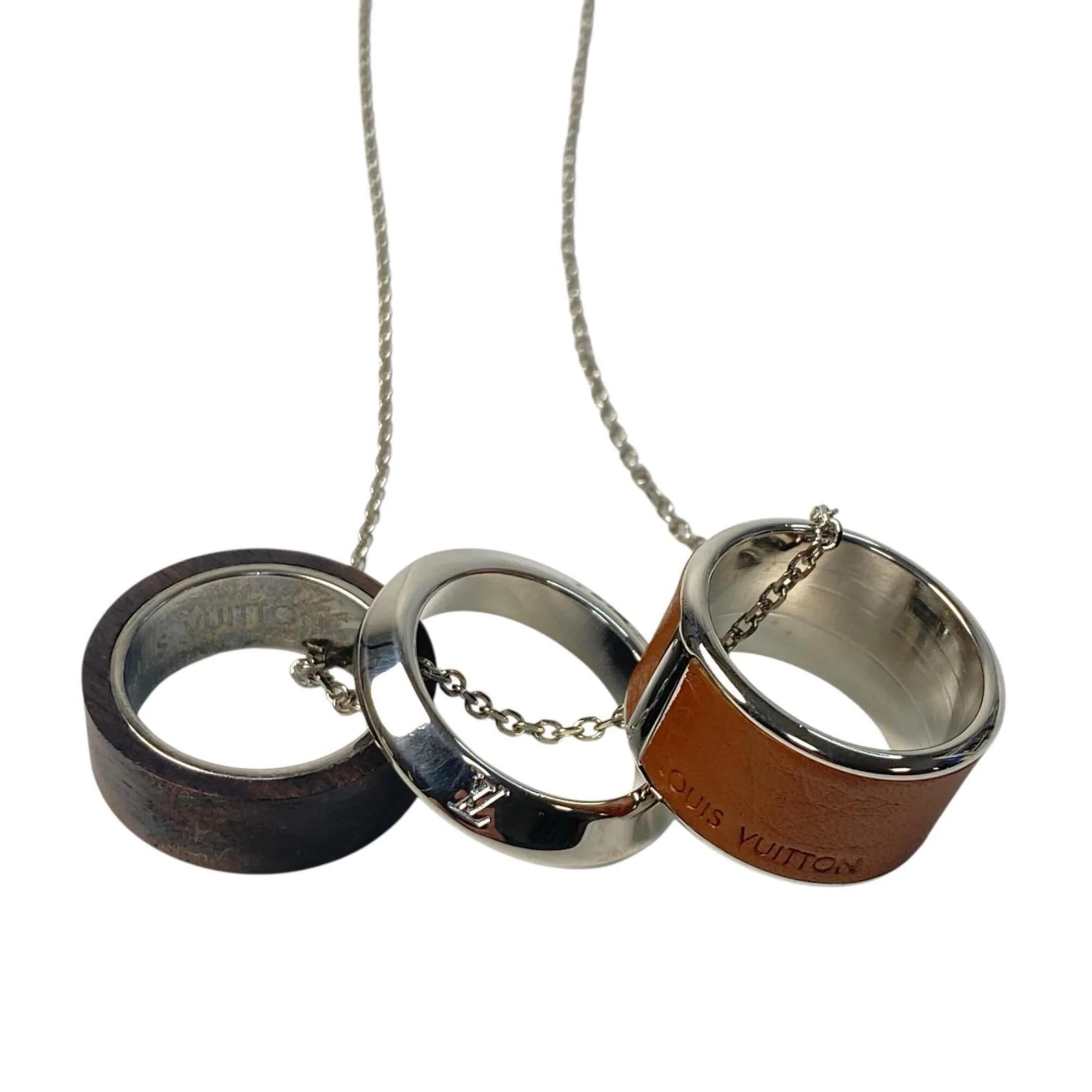 Pendant Necklace Leather and Metal - Image 2