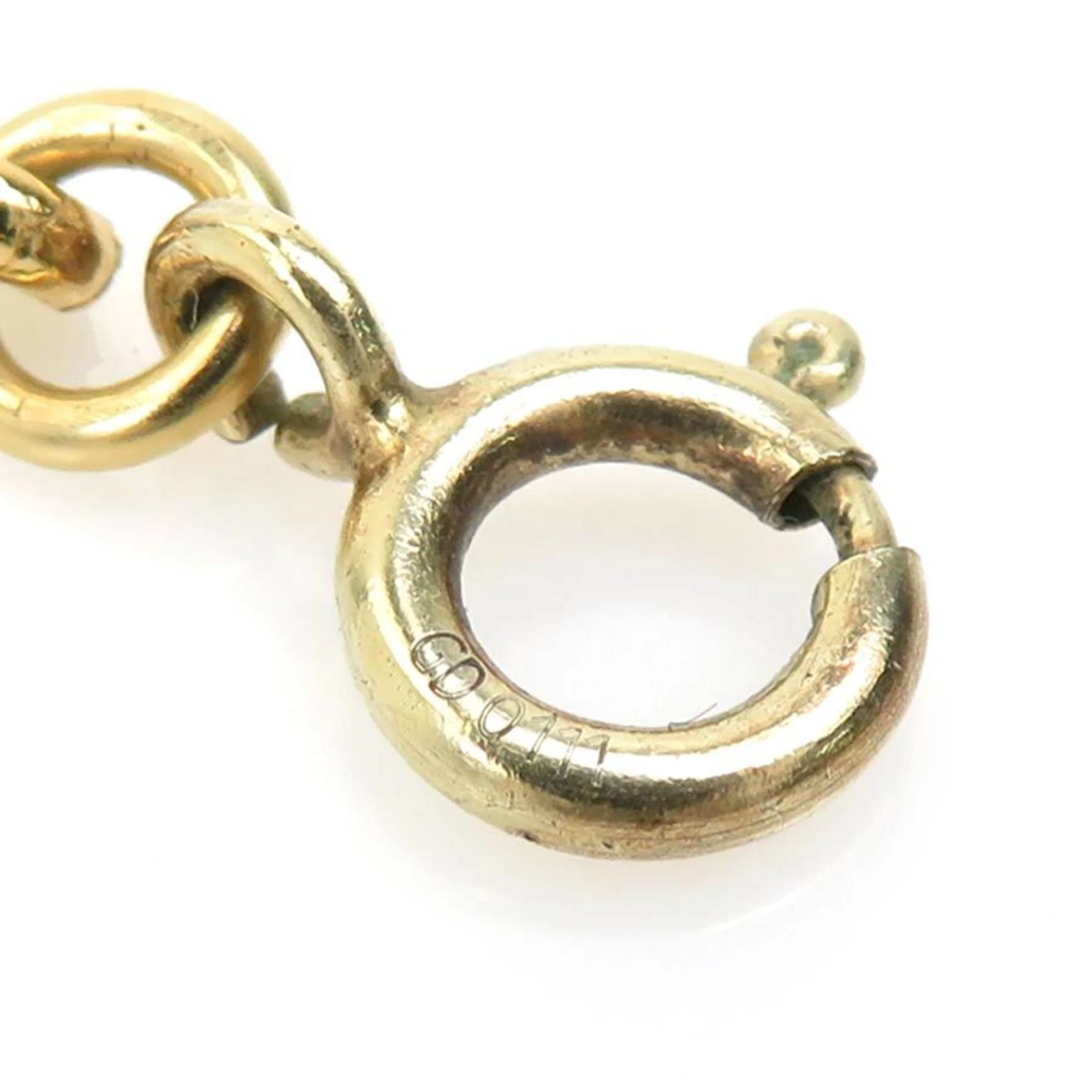 Pendant Necklace Metal Gold and White Damier Pearl - Image 9