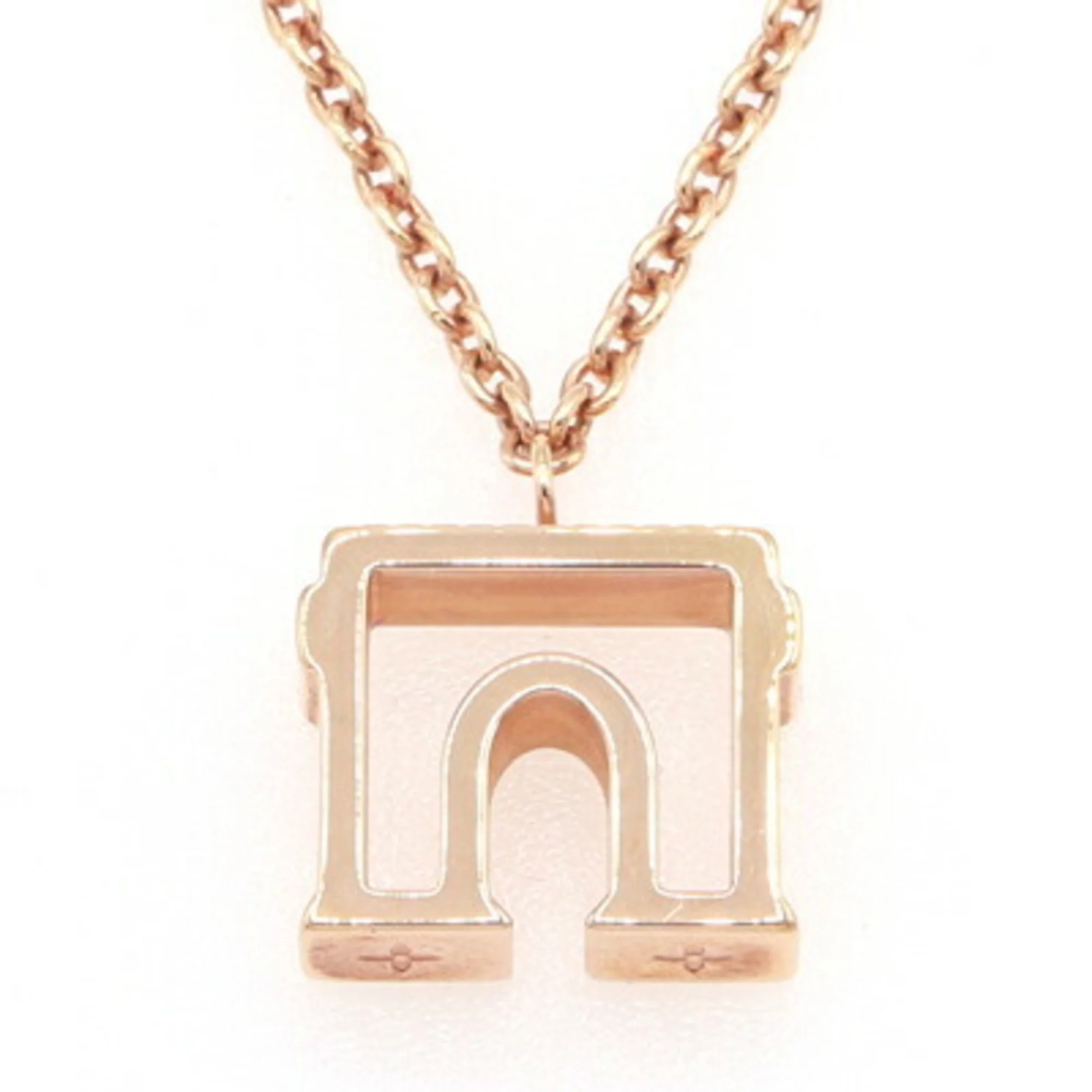 Pendant Necklace Metal Pink Gold - Image 2