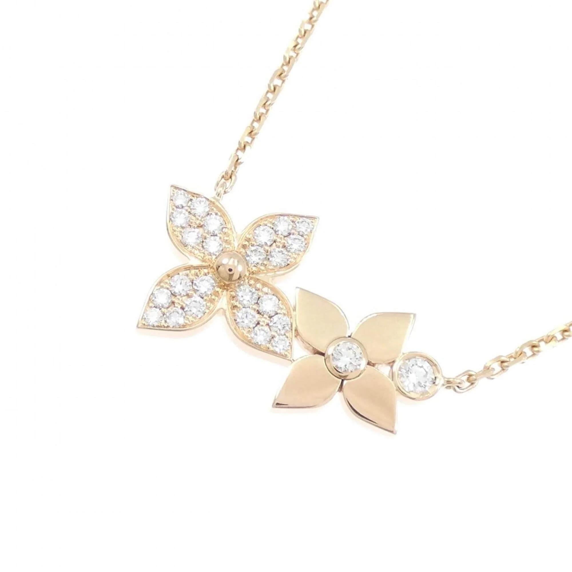 Star Blossom Double Pendant Necklace 18K Rose Gold - Image 3