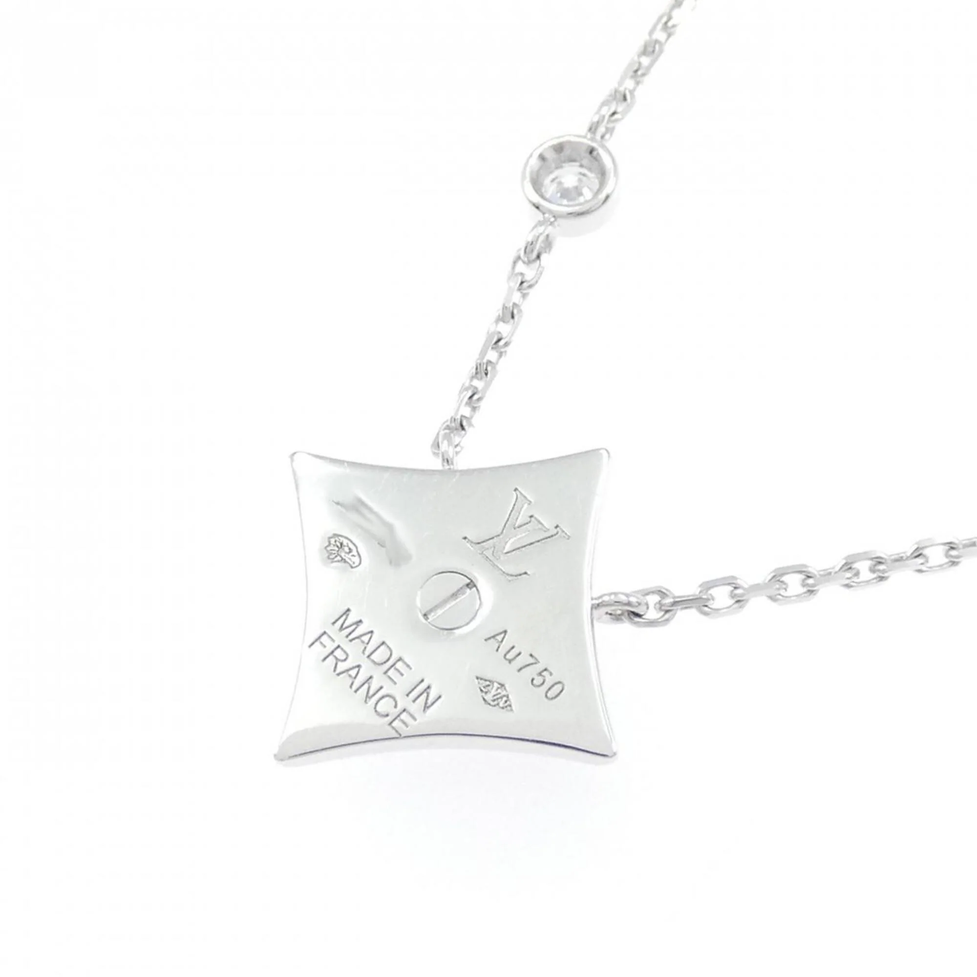 Star Blossom Pendant Necklace 18K White Gold - Image 4