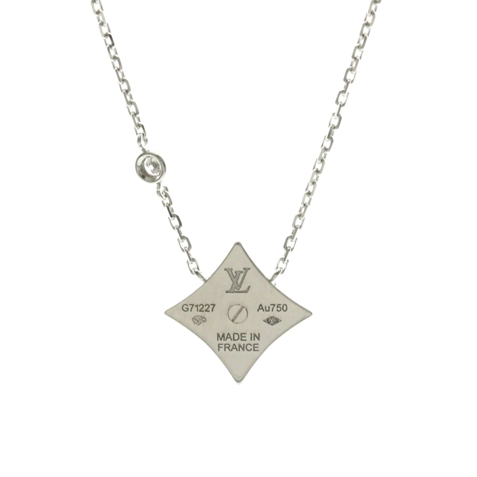 Star Blossom Pendant Necklace 18K White Gold with Diamond - Image 2