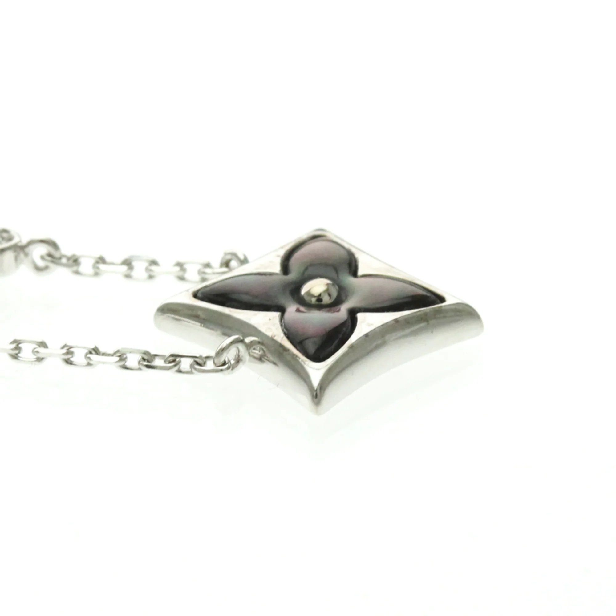 Star Blossom Pendant Necklace 18K White Gold with Diamond - Image 5