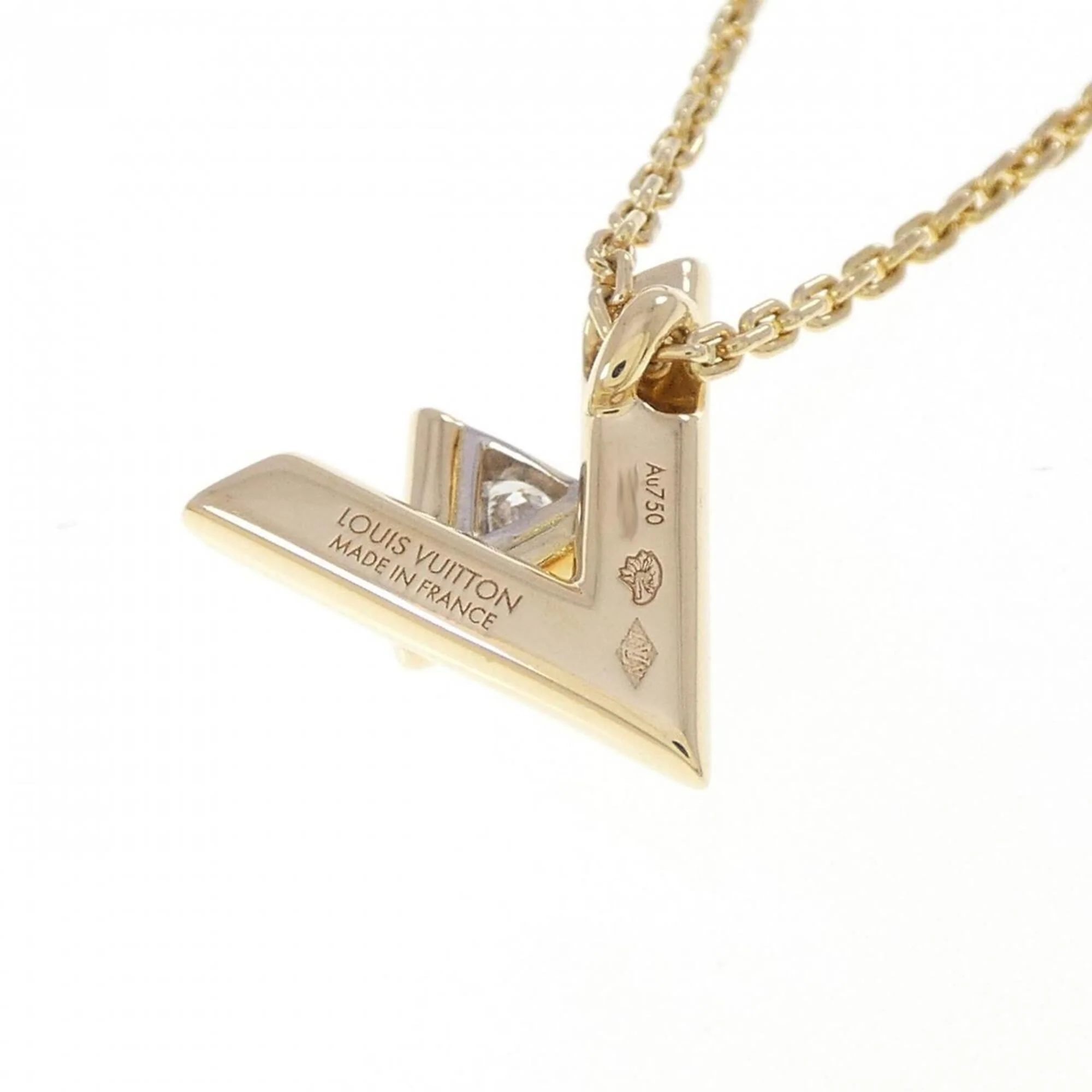 Vault One Pendant Necklace 18K Yellow Gold Mini with Diamond - Image 4
