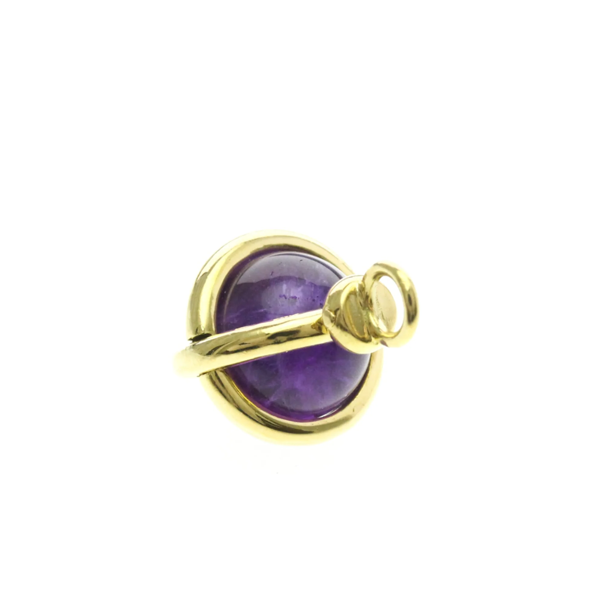 Pendant Necklace 18K Yellow Gold with Amethyst - Image 2