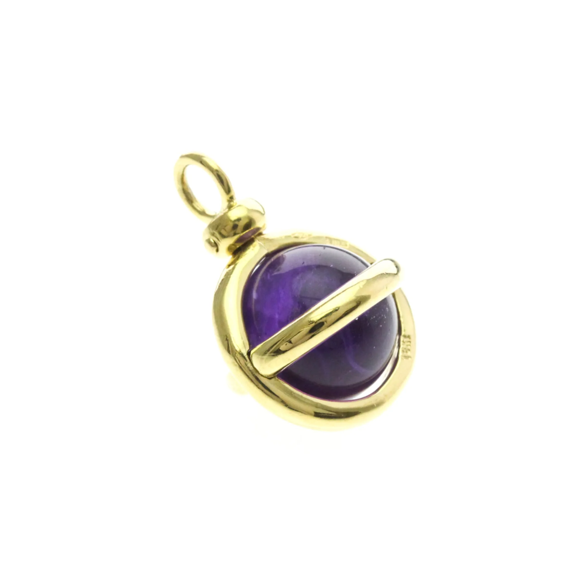 Pendant Necklace 18K Yellow Gold with Amethyst - Image 4
