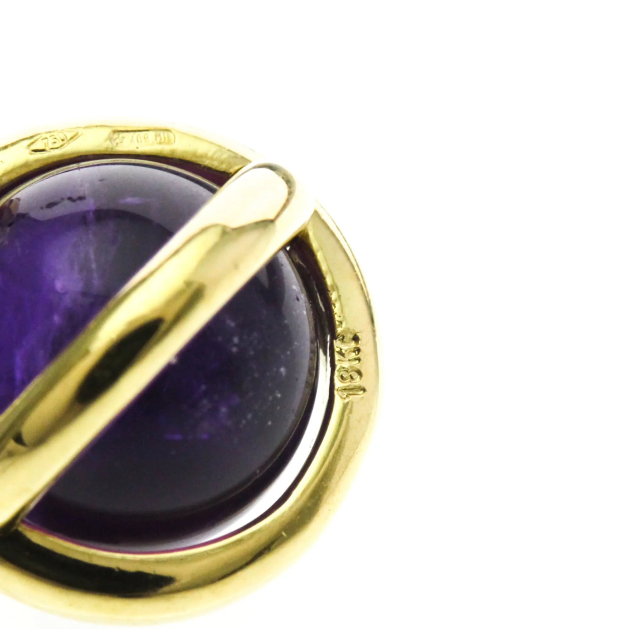 Pendant Necklace 18K Yellow Gold with Amethyst - Image 5