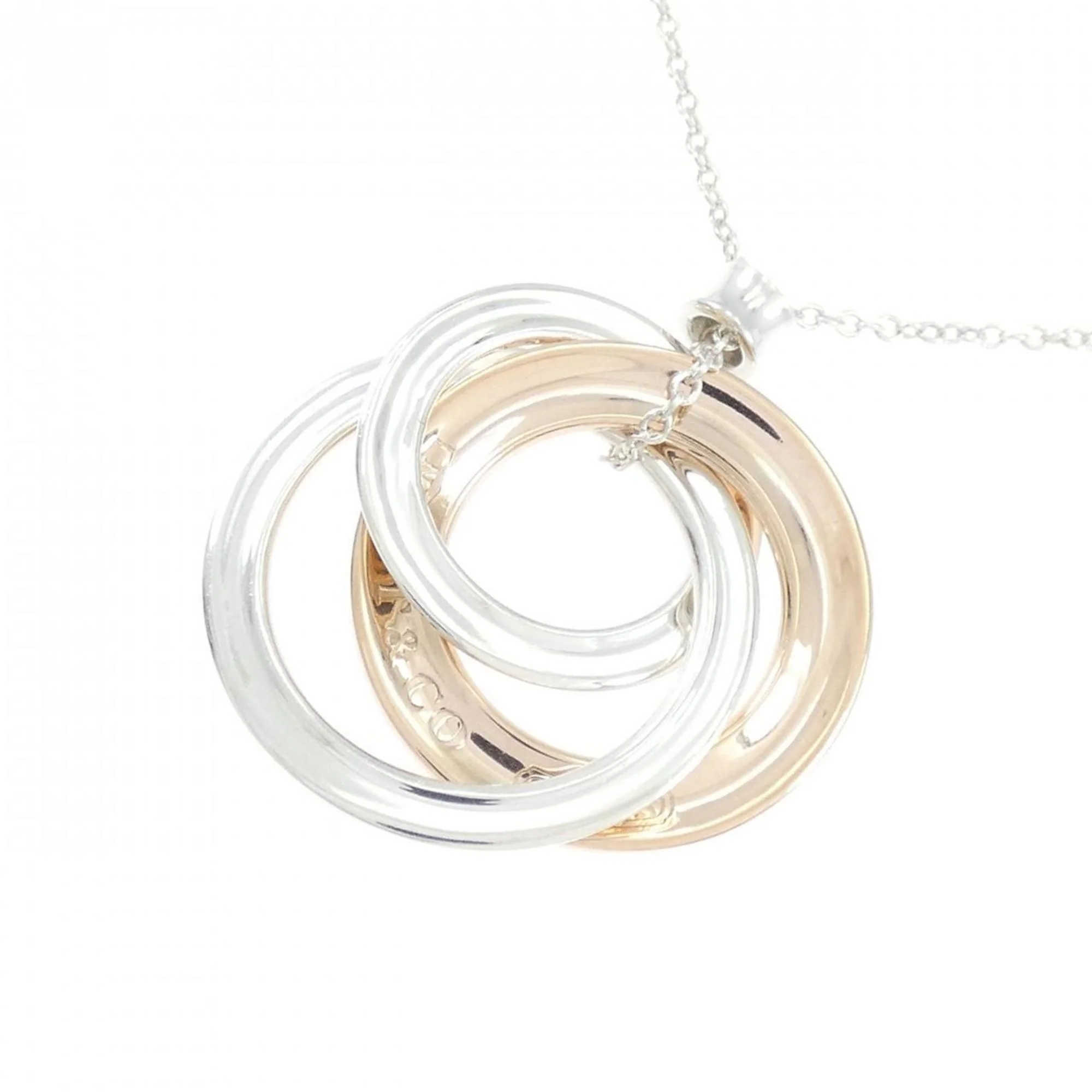 1837 Interlocking Circle Pendant Necklace Sterling Silver - Image 3