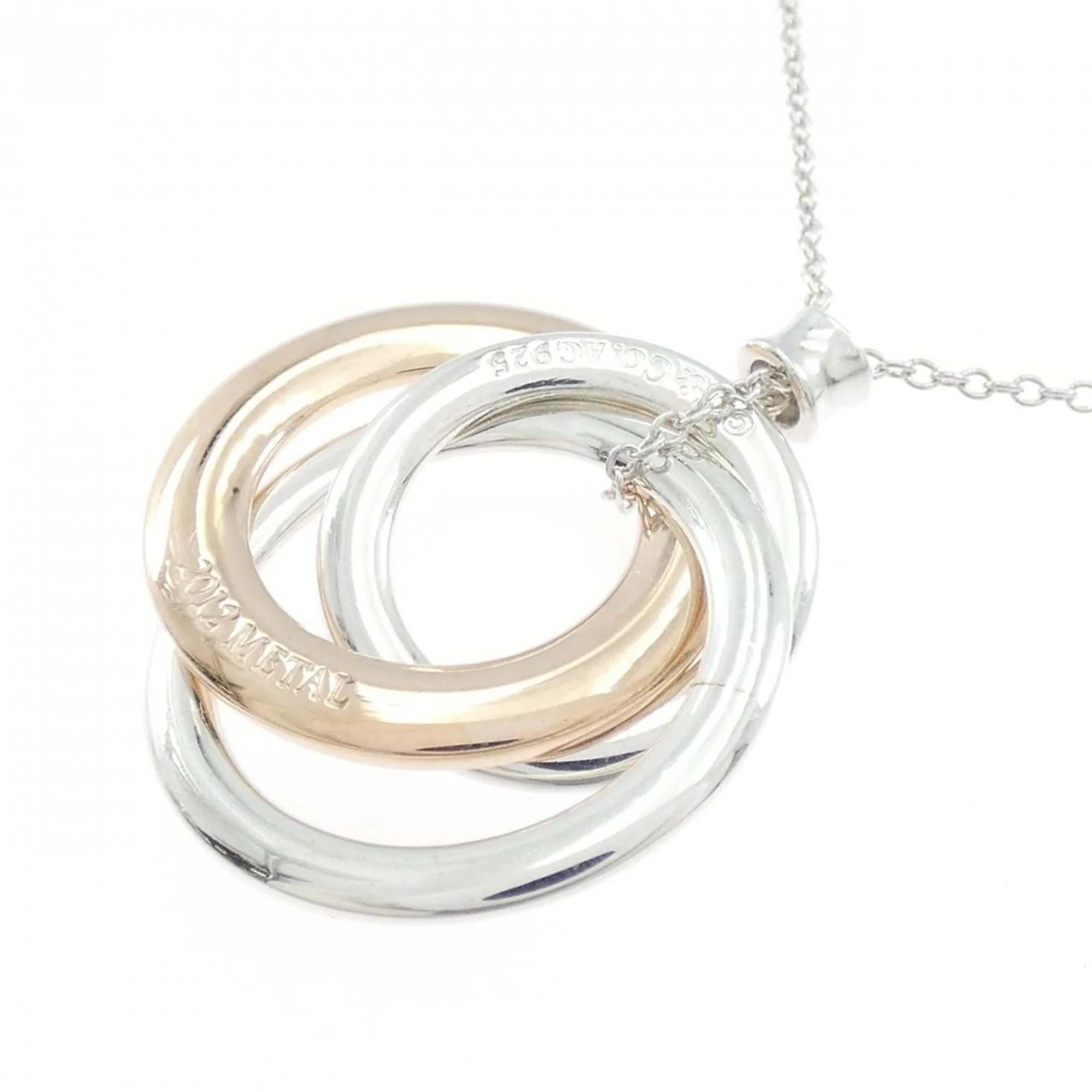 1837 Interlocking Circle Pendant Necklace Sterling Silver - Image 4