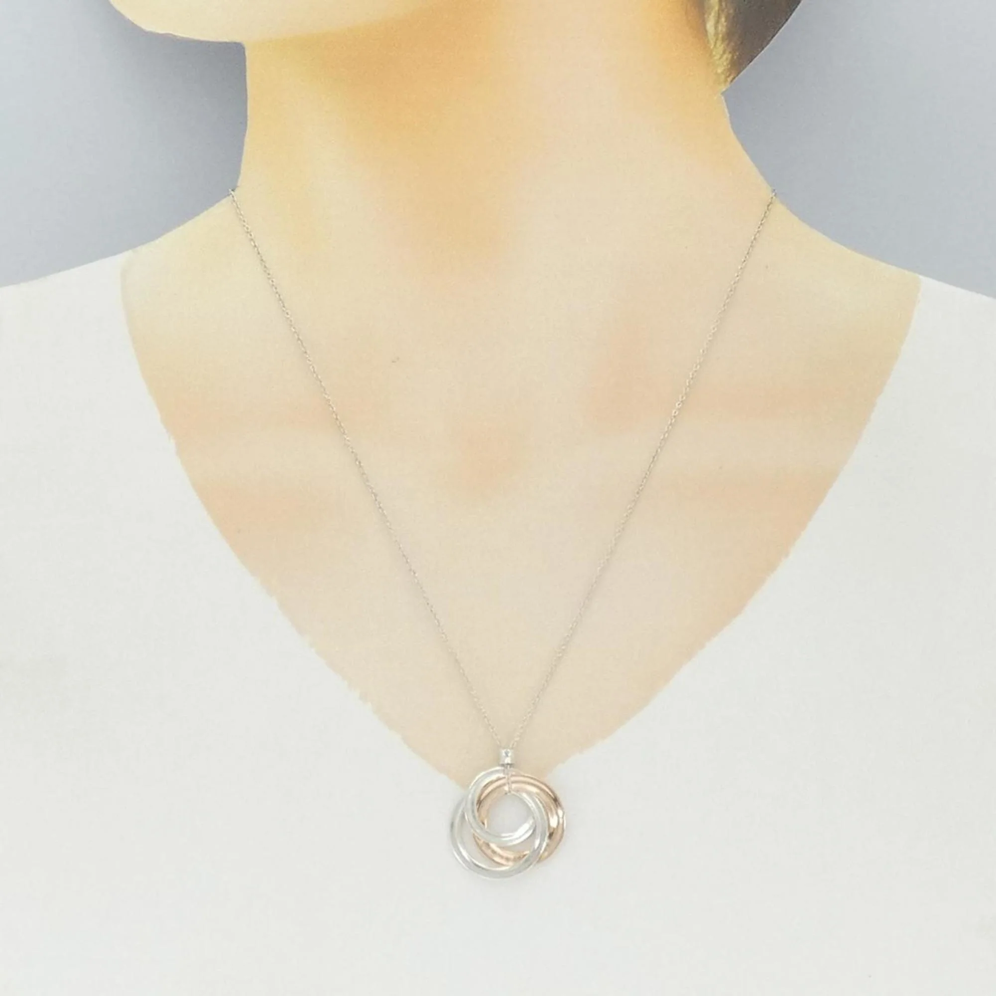 1837 Interlocking Circle Pendant Necklace Sterling Silver - Image 6