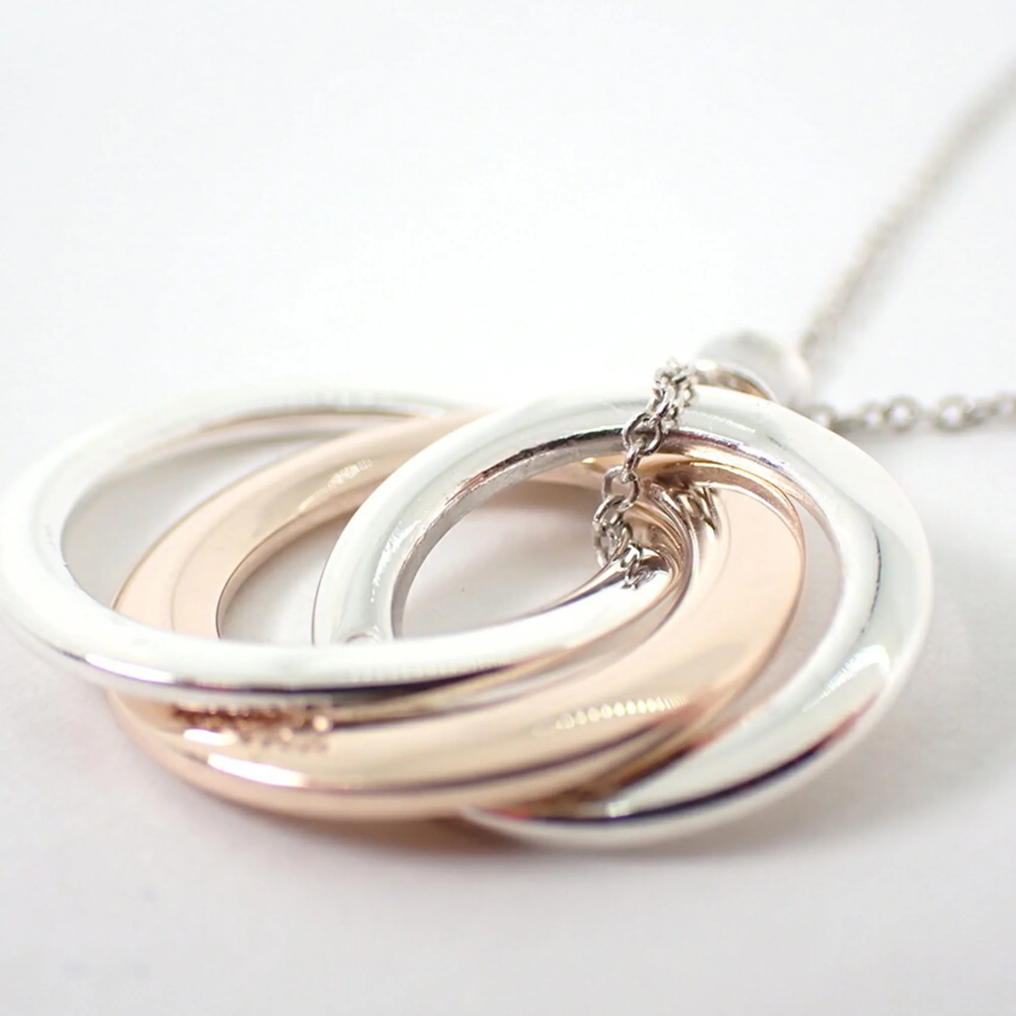 1837 Interlocking Circle Pendant Necklace Sterling Silver - Image 7