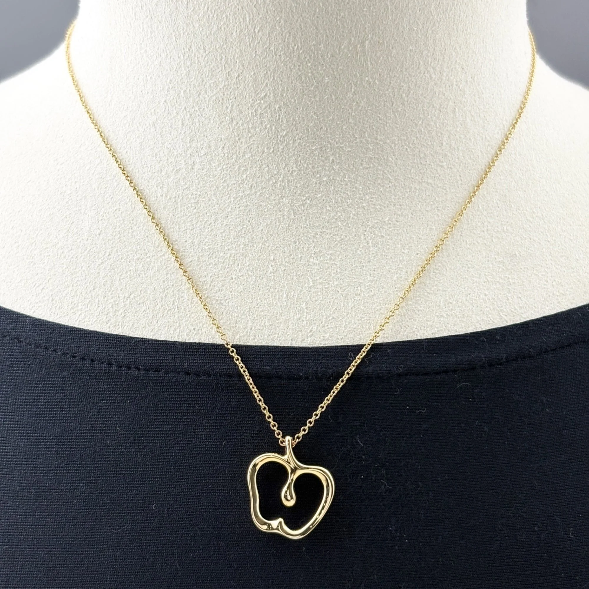 Apple Pendant Necklace 18K Yellow Gold - Image 3