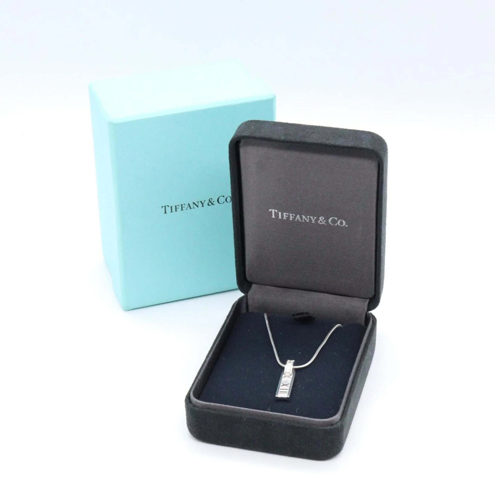Atlas Pendant Necklace Sterling Silver with 18K White Gold - Image 6