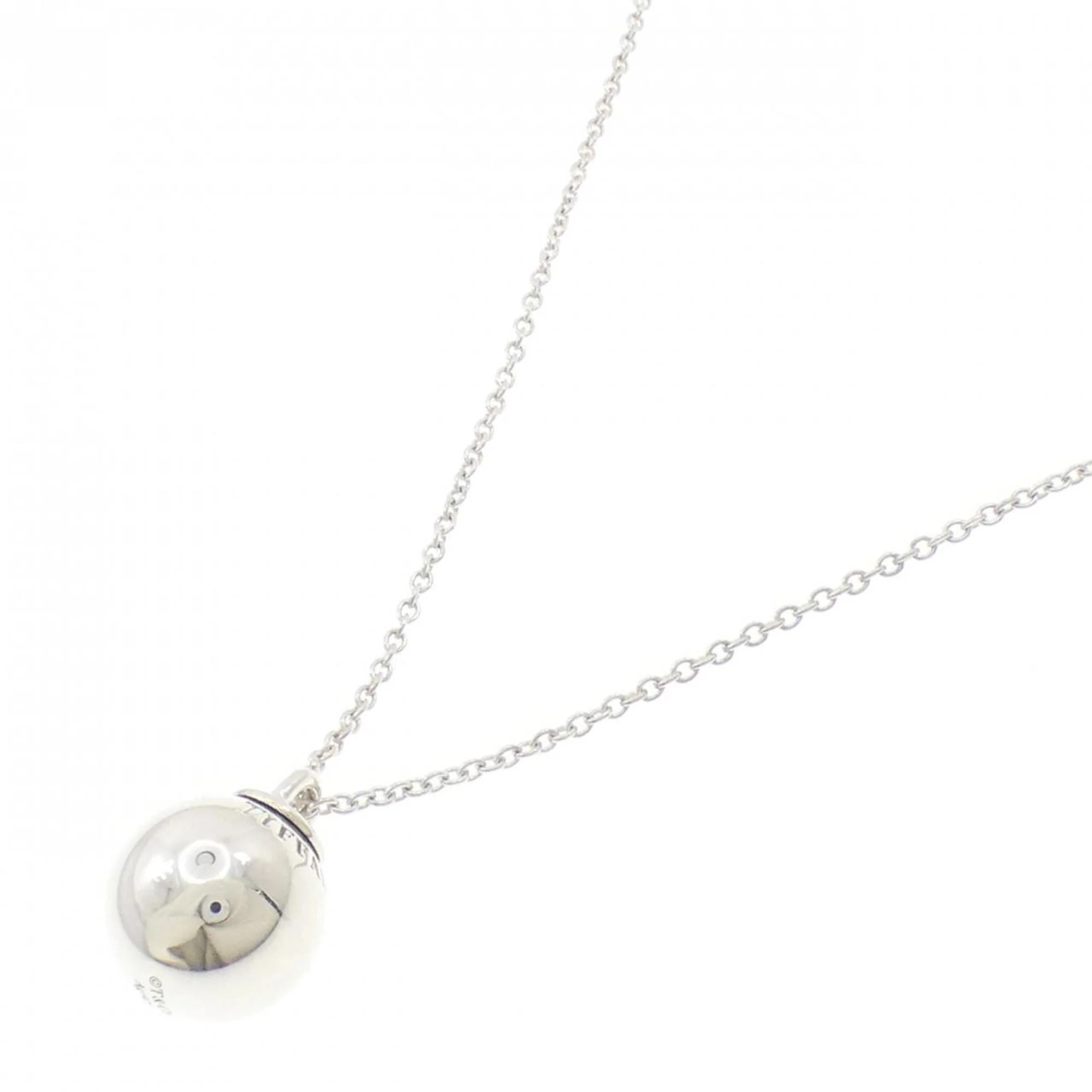 Ball Pendant Necklace Sterling Silver - Image 2