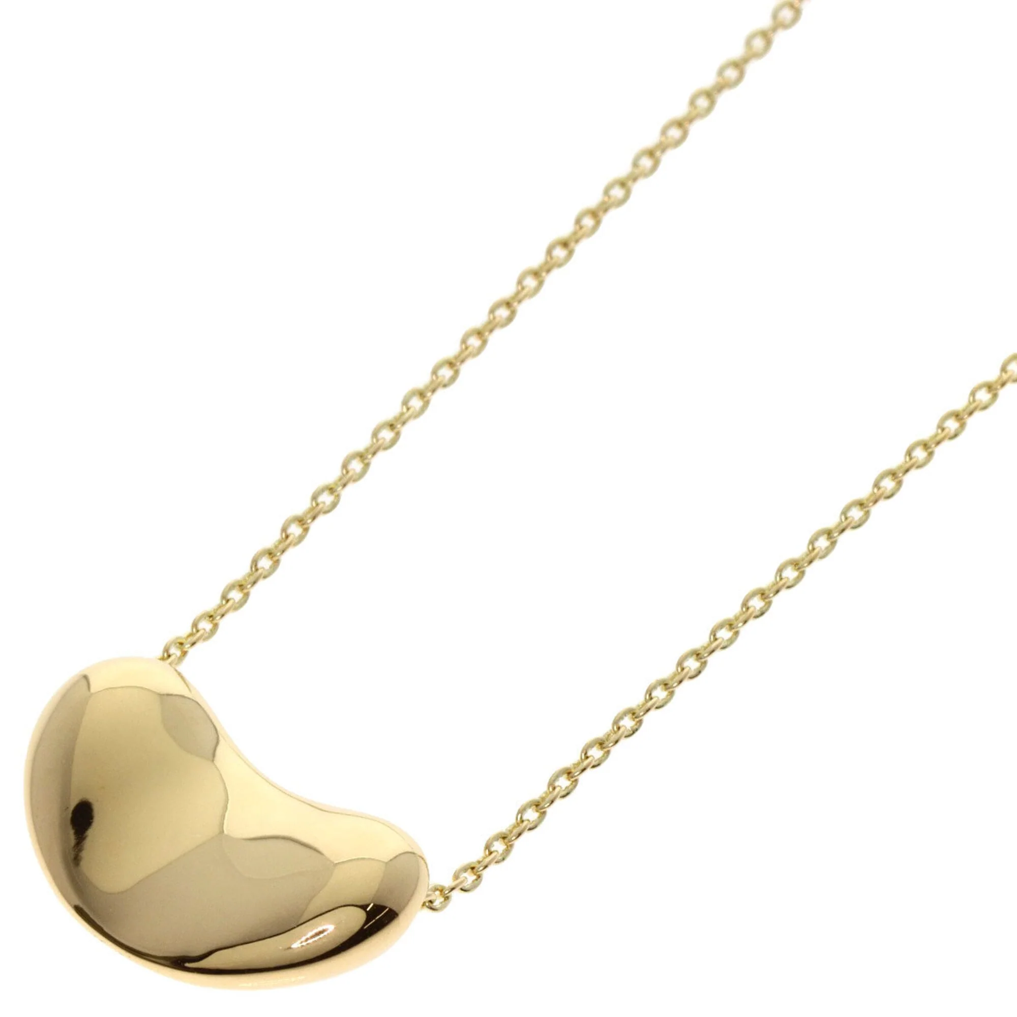 Bean Pendant Necklace 18K Yellow Gold 10.2mm
