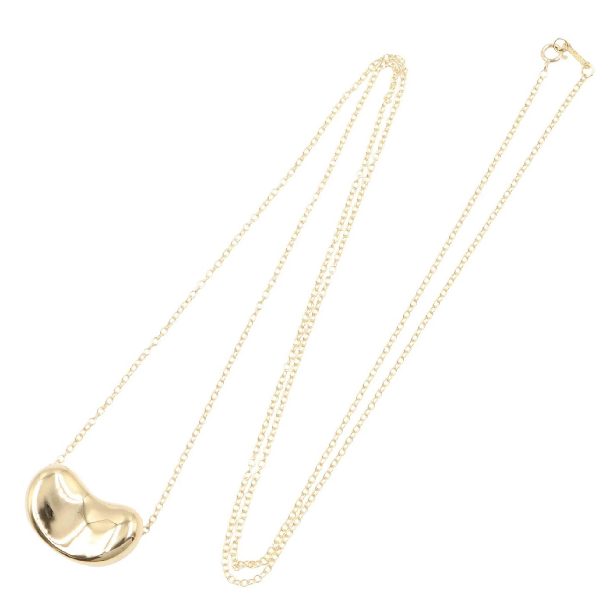 Bean Pendant Necklace 18K Yellow Gold 16mm - Image 2