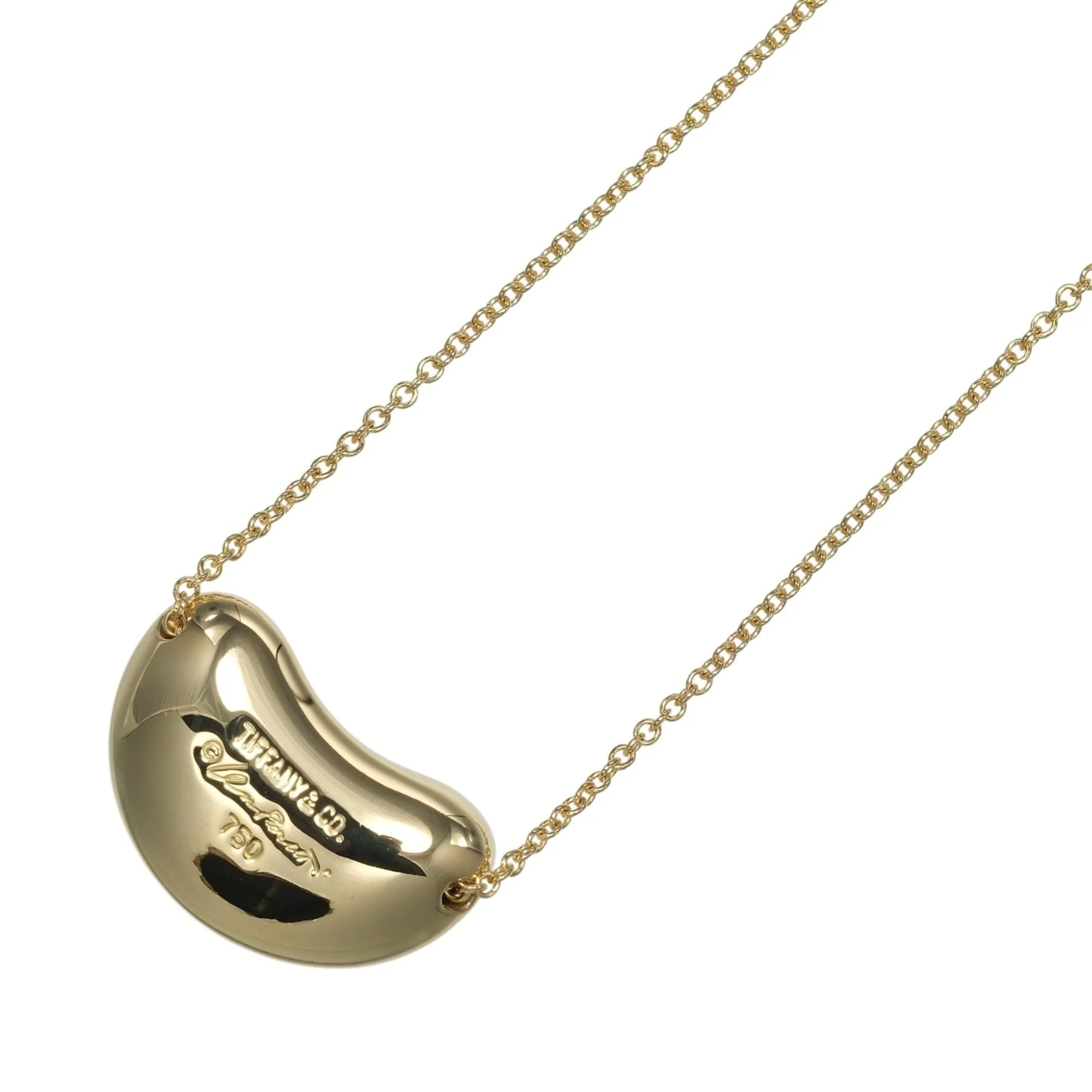 Bean Pendant Necklace 18K Yellow Gold 18.67mm - Image 3