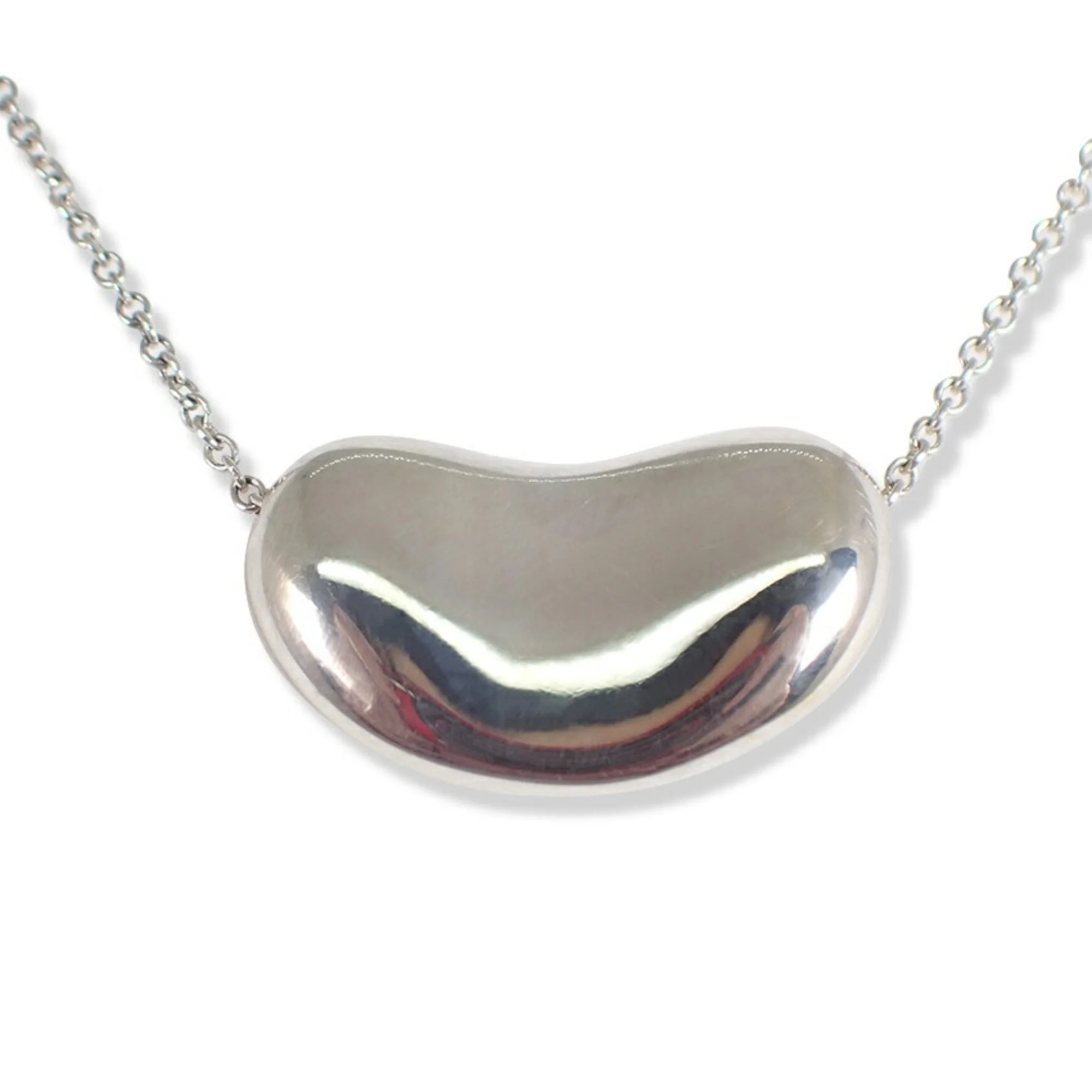 Bean Pendant Necklace Sterling Silver 11.7mm