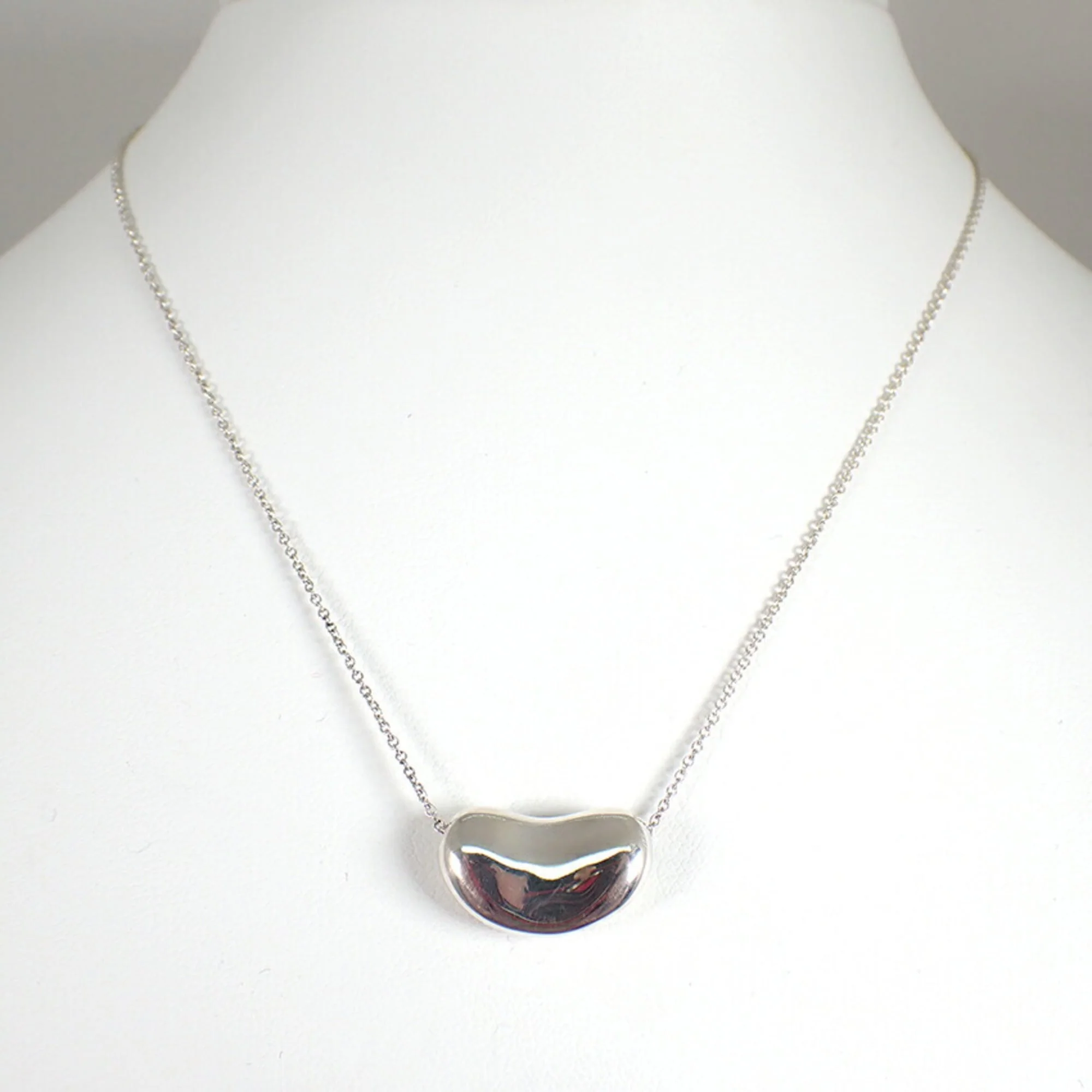 Bean Pendant Necklace Sterling Silver 11.7mm - Image 3