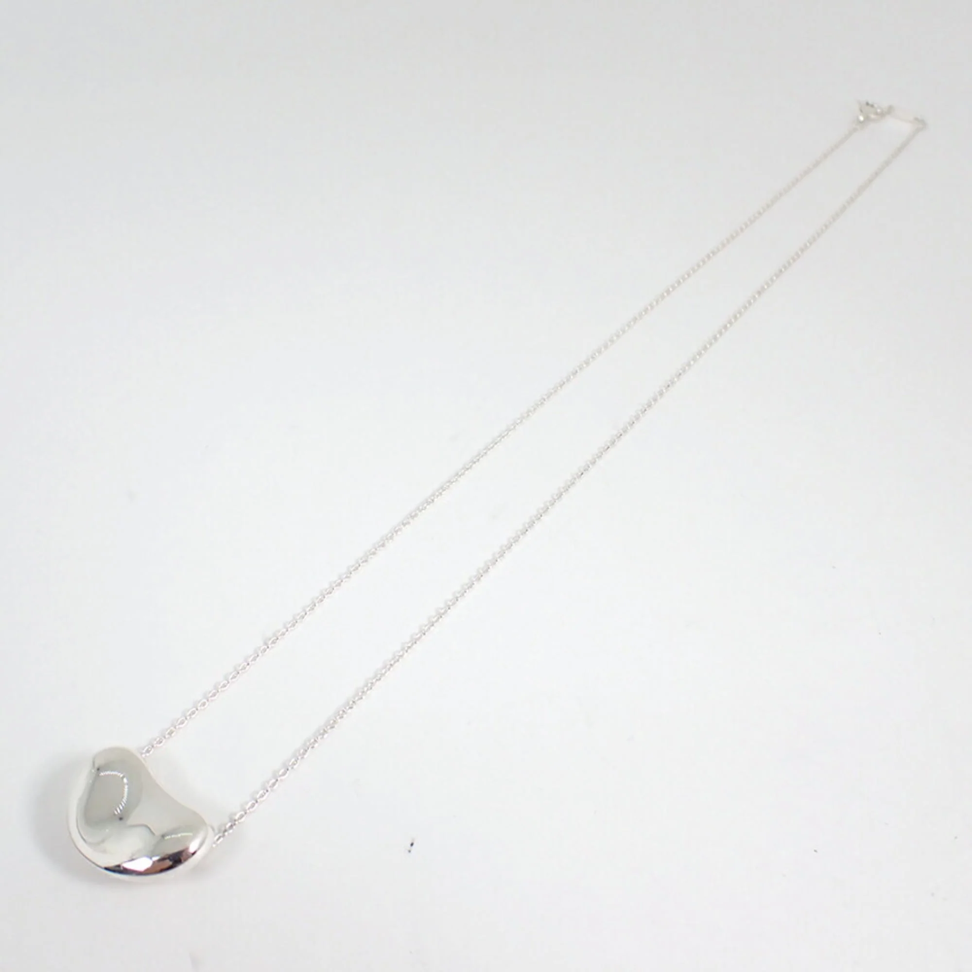 Bean Pendant Necklace Sterling Silver 12mm - Image 5