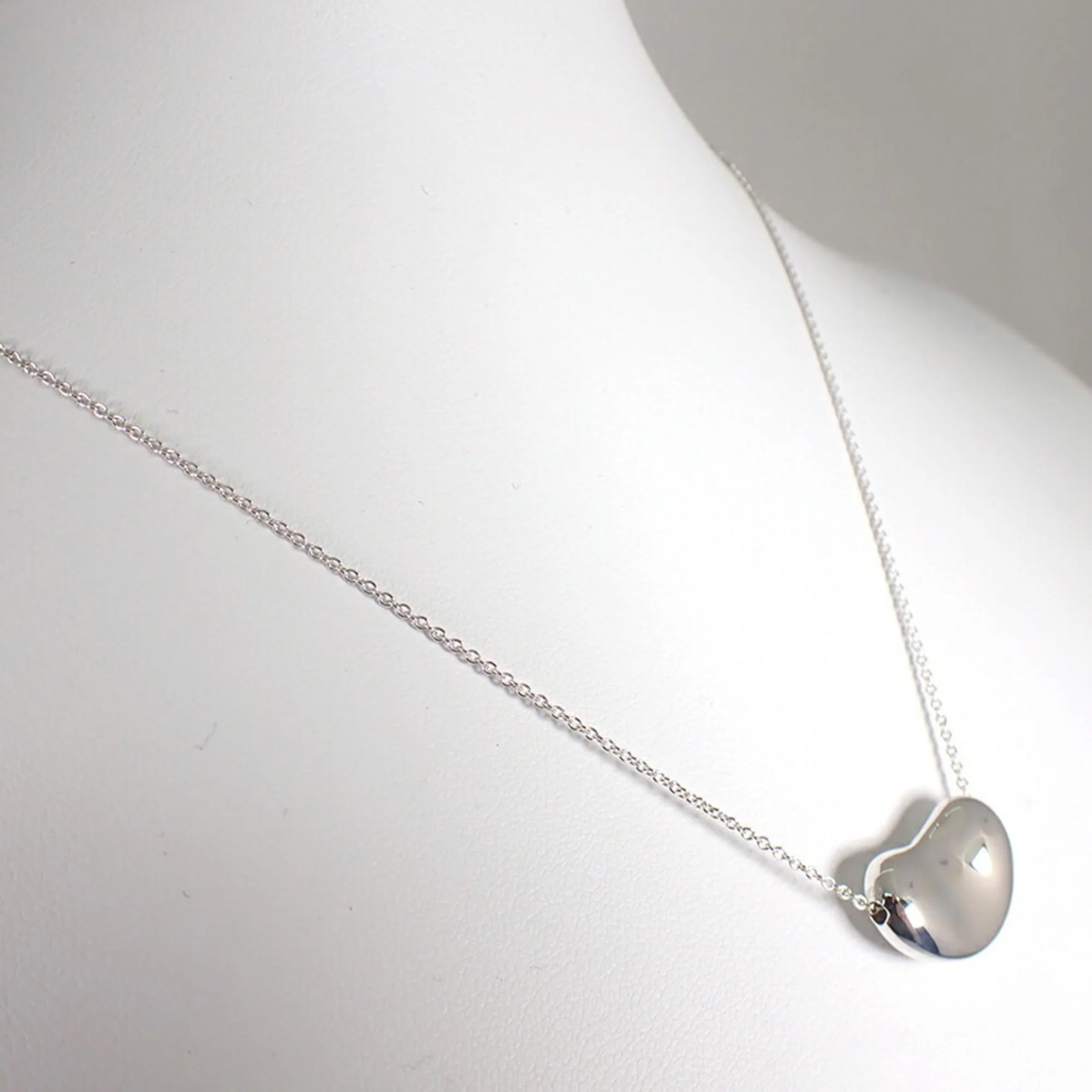 Bean Pendant Necklace Sterling Silver 12mm - Image 4