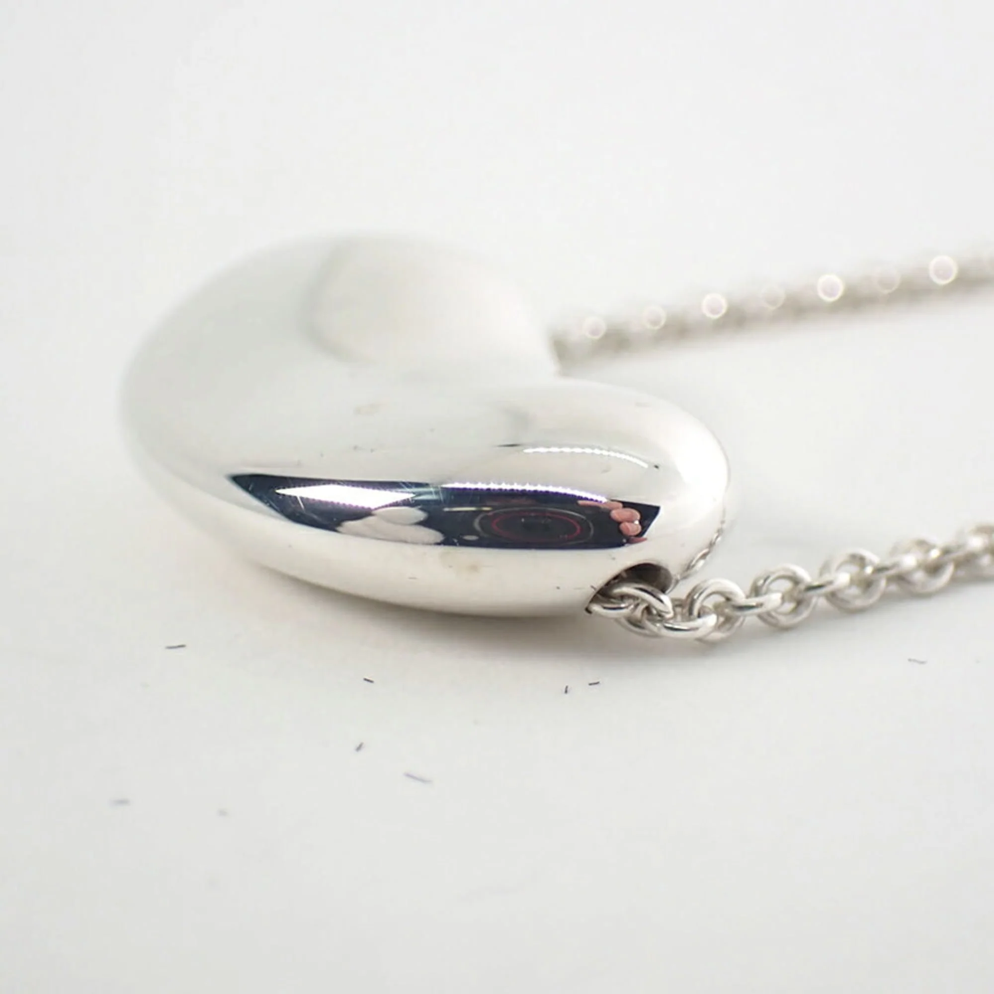 Bean Pendant Necklace Sterling Silver 13mm - Image 9