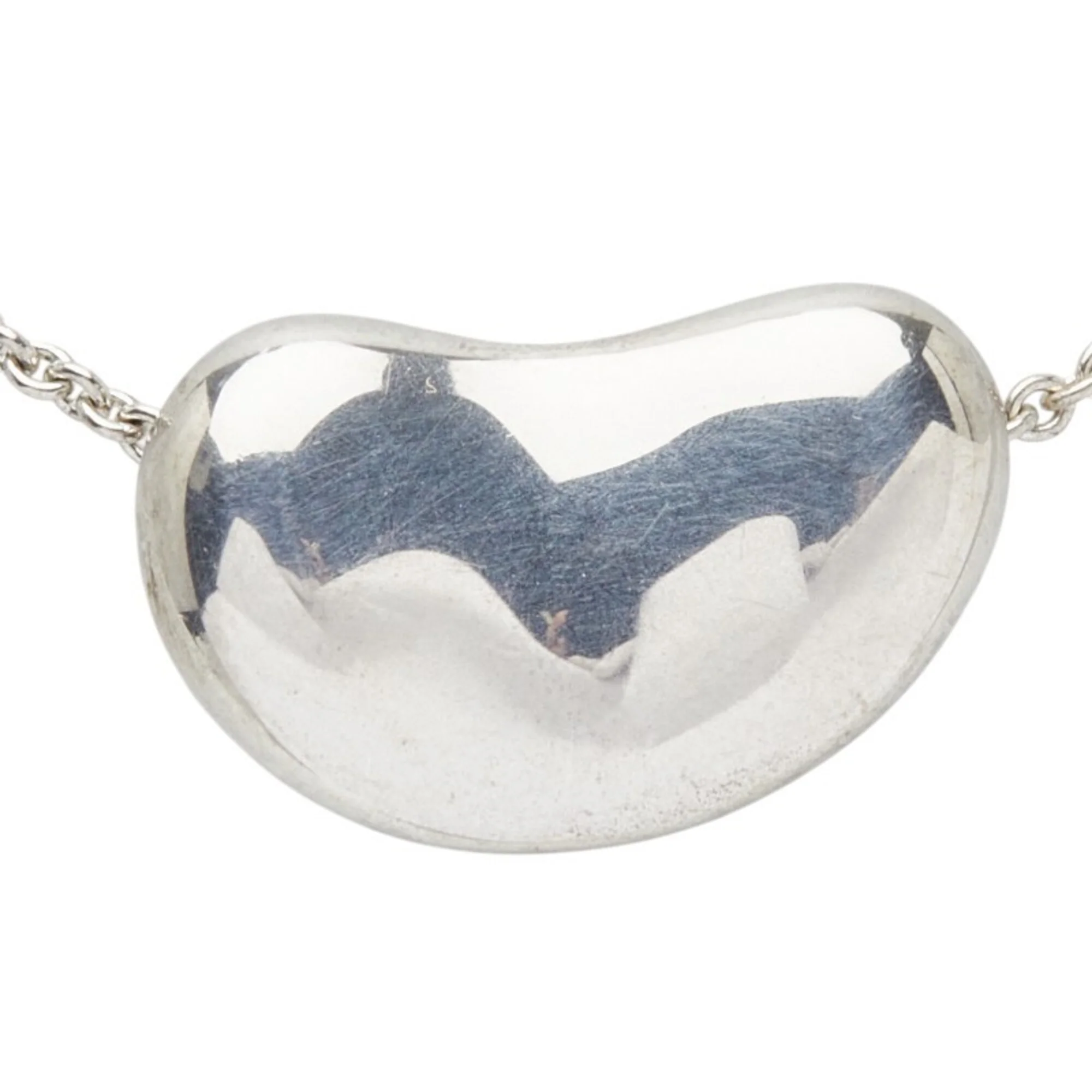 Bean Pendant Necklace Sterling Silver 14.2mm - Image 2