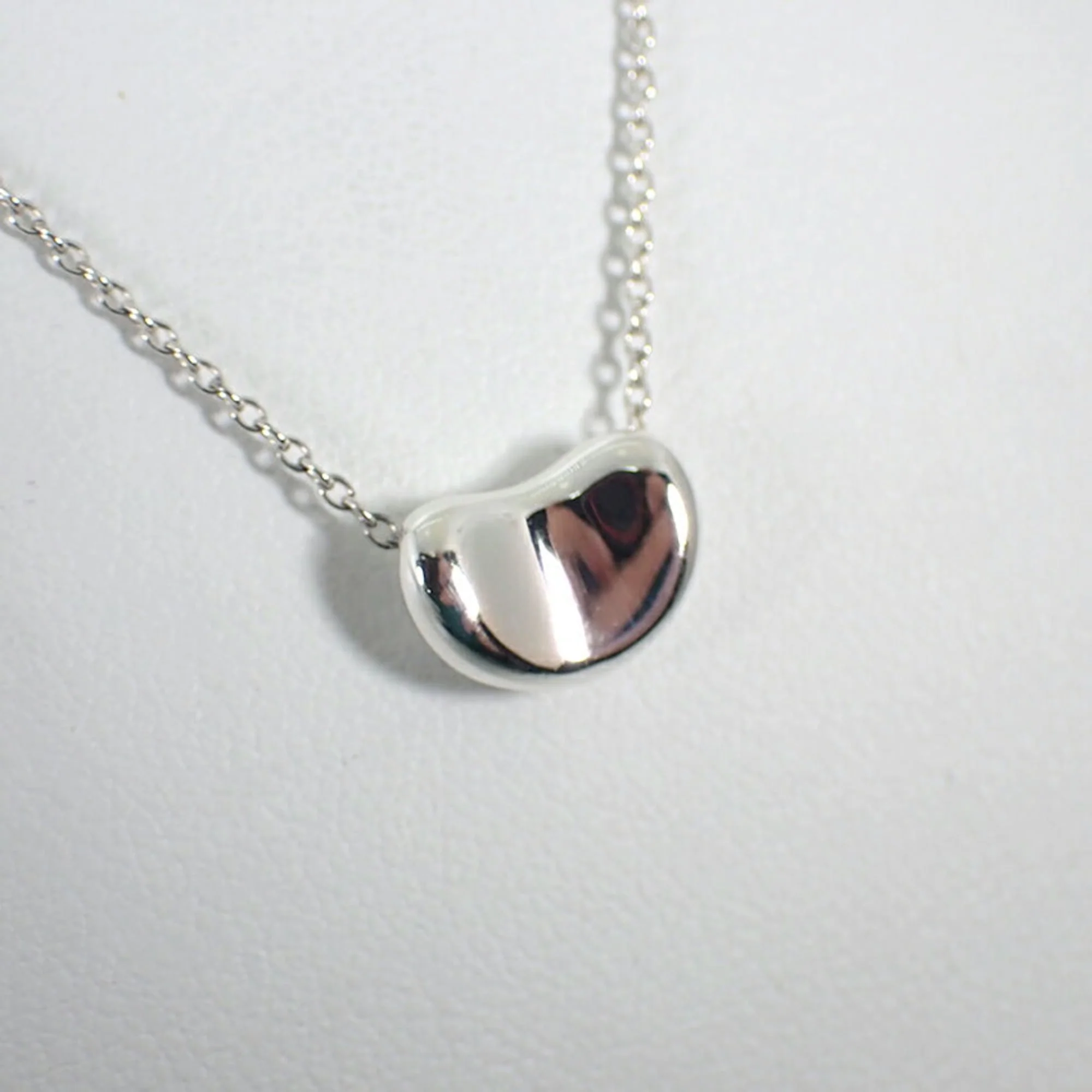 Bean Pendant Necklace Sterling Silver 7.5mm - Image 4