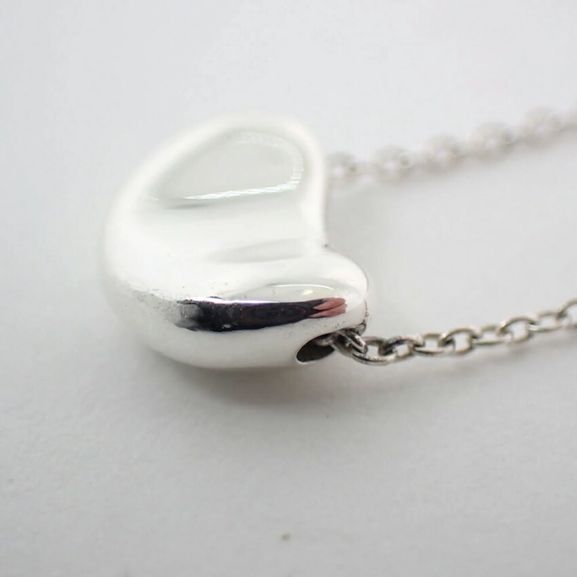 Bean Pendant Necklace Sterling Silver 7.5mm - Image 8